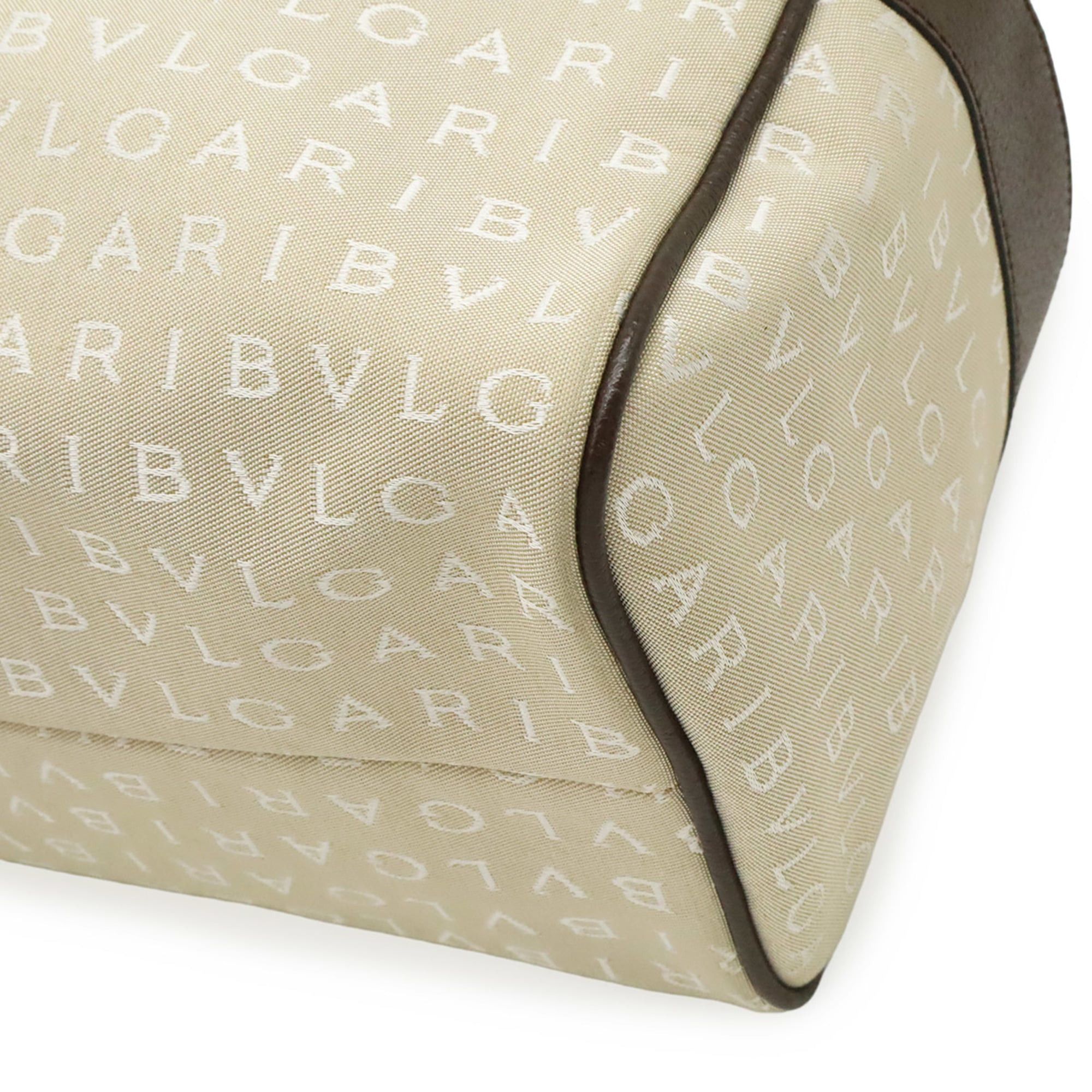 Bvlgari BVLGARI Bulgari Mania Tote Bag Handbag Canvas Leather Beige Brown Size ONE SIZE - 4 Thumbnail