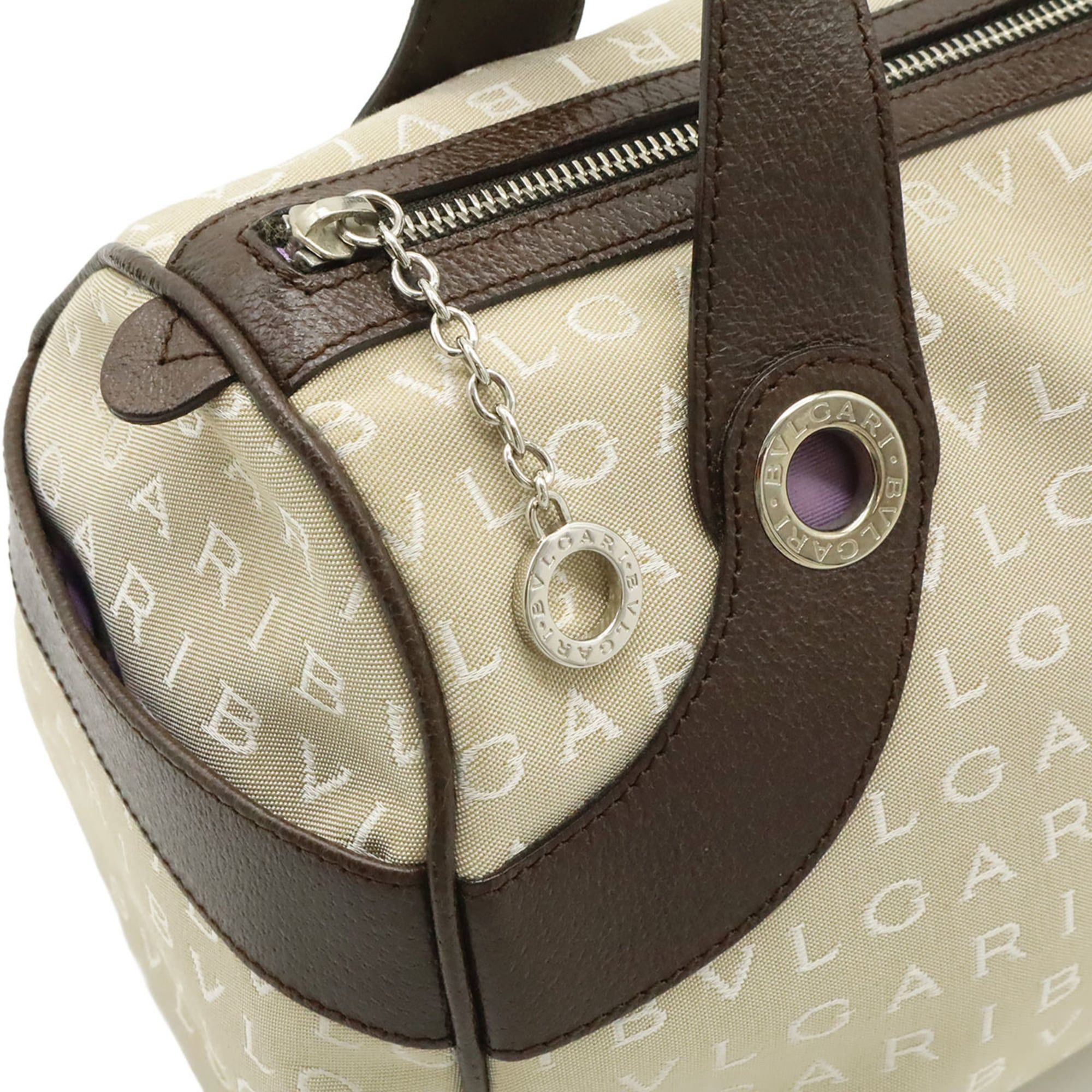 Bvlgari BVLGARI Bulgari Mania Tote Bag Handbag Canvas Leather Beige Brown Size ONE SIZE - 6 Thumbnail