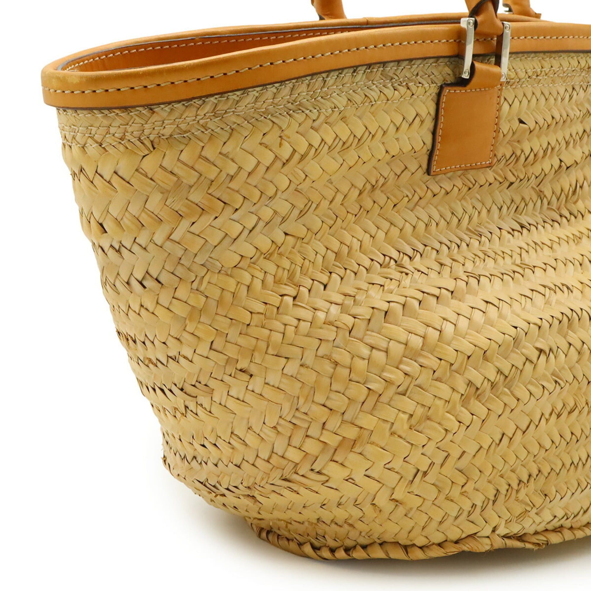 Loewe LOEWE Anagram Basket Bag, Large Raffia Straw Leather, Natural Tan Brown Size ONE SIZE - 9 Thumbnail