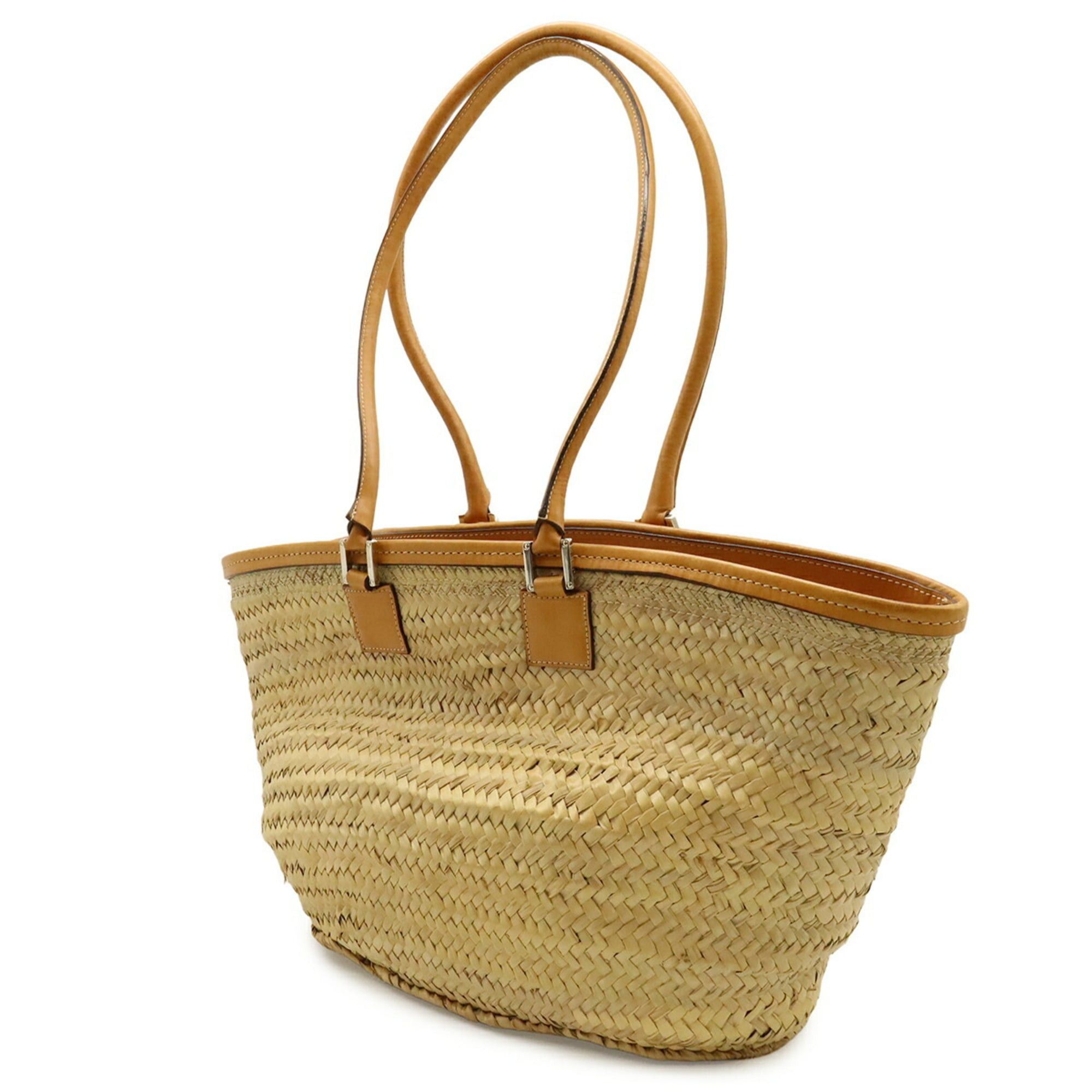 Loewe LOEWE Anagram Basket Bag, Large Raffia Straw Leather, Natural Tan Brown Size ONE SIZE - 3 Thumbnail