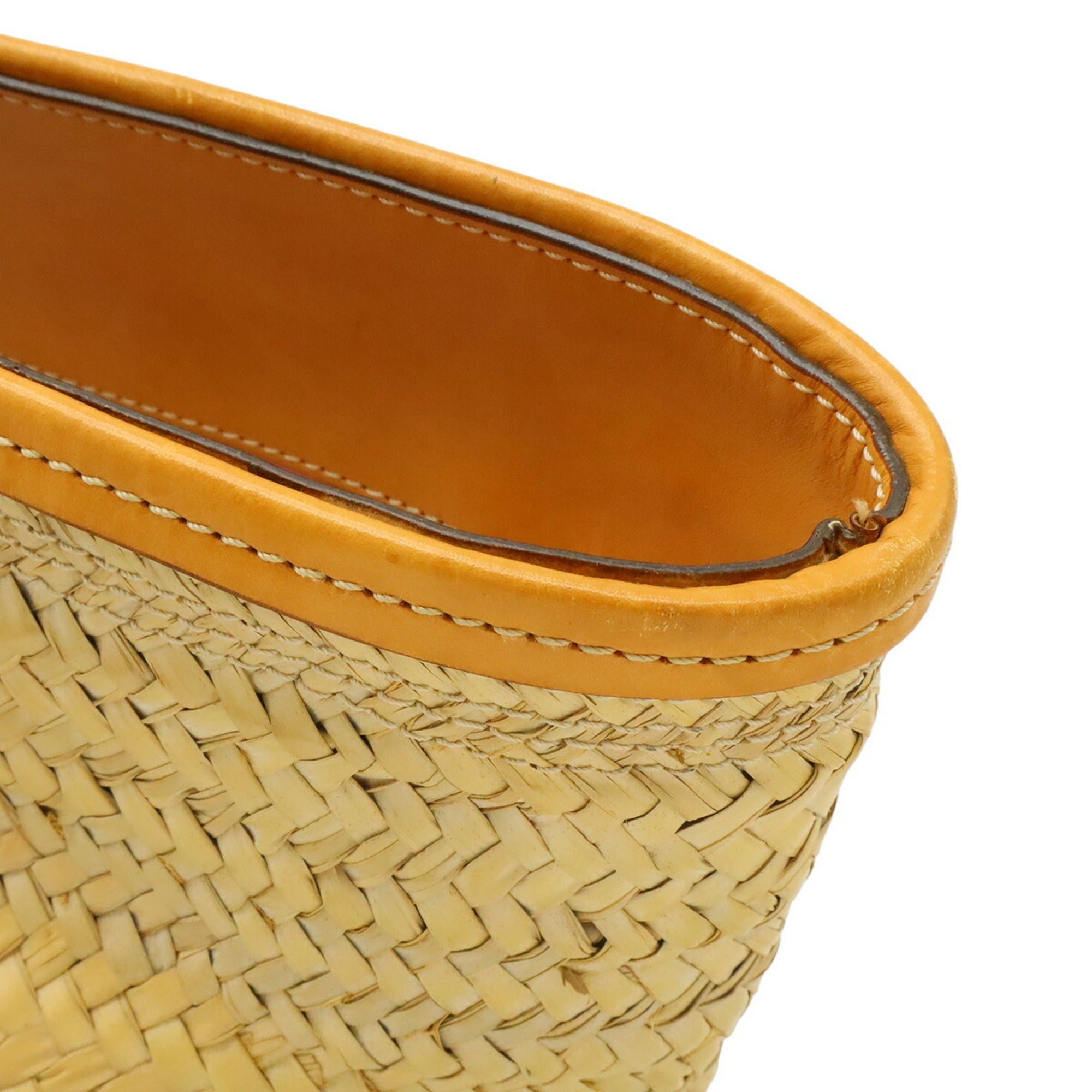 Loewe LOEWE Anagram Basket Bag, Large Raffia Straw Leather, Natural Tan Brown Size ONE SIZE - 8 Thumbnail