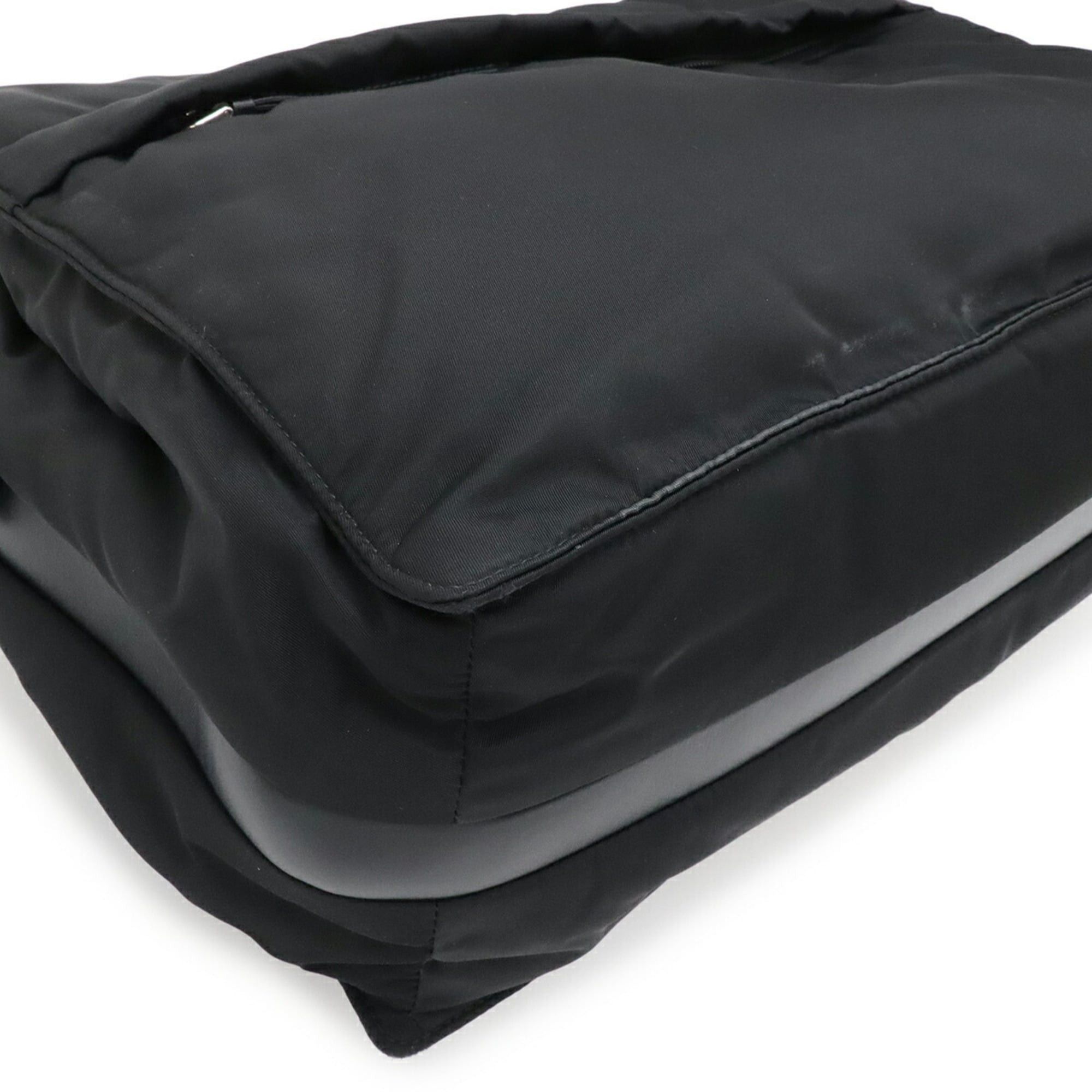Prada PRADA Re-Nylon Triangle Padded Shoulder Bag/Handbag, Leather, Black (NERO) 1BD256 Size ONE SIZE - 4 Thumbnail