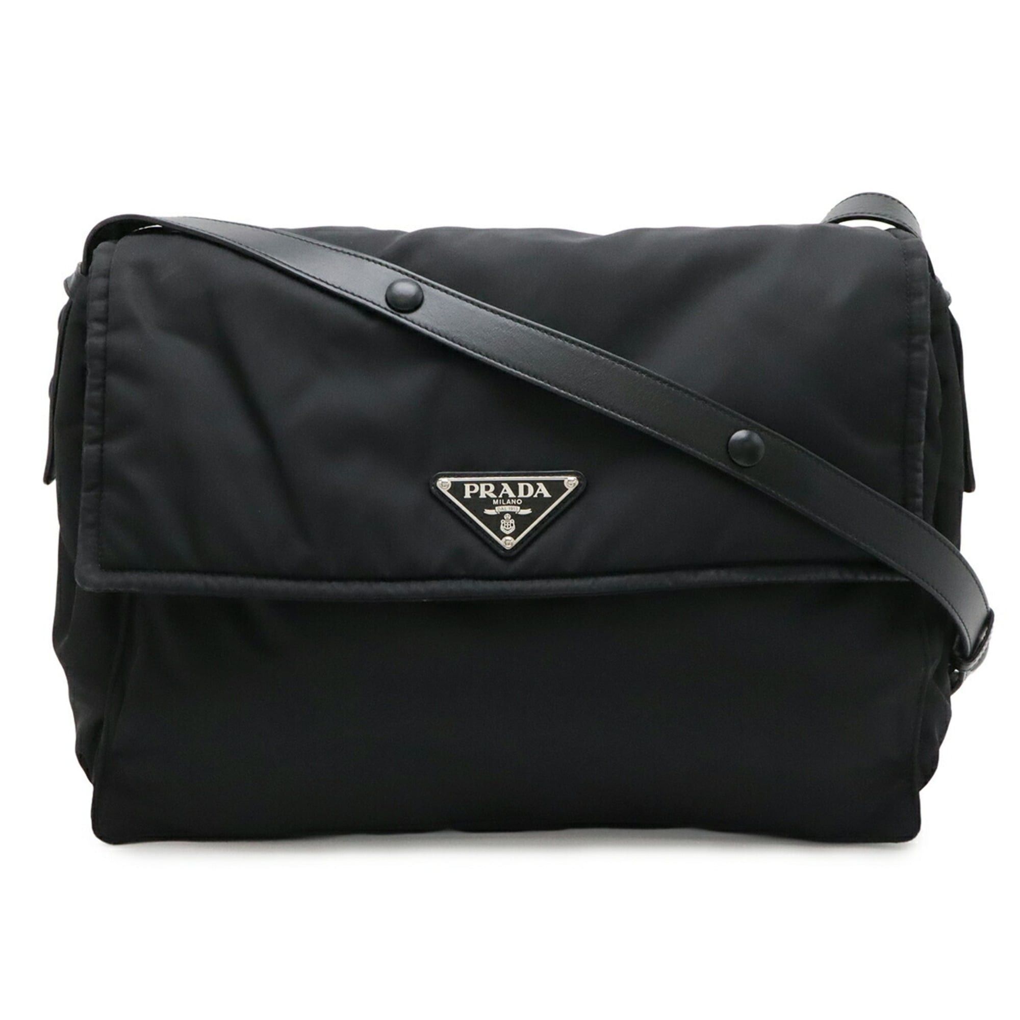 Prada PRADA Re-Nylon Triangle Padded Shoulder Bag/Handbag, Leather, Black (NERO) 1BD256 Size ONE SIZE - 2 Thumbnail