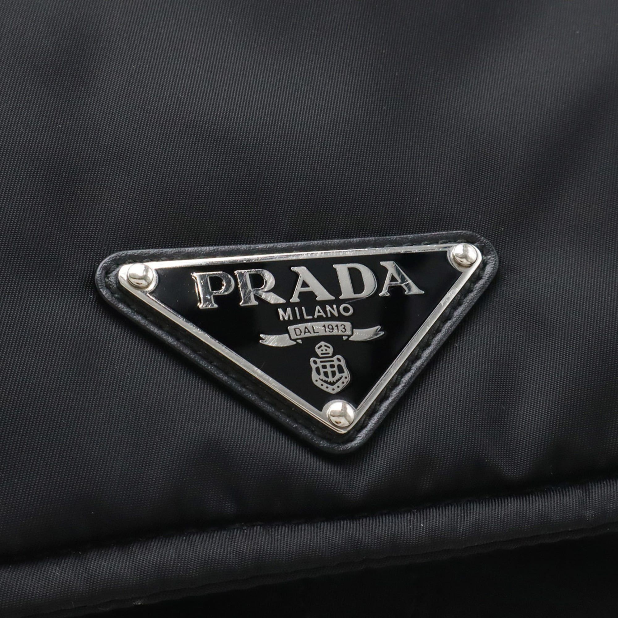 Prada PRADA Re-Nylon Triangle Padded Shoulder Bag/Handbag, Leather, Black (NERO) 1BD256 Size ONE SIZE - 6 Thumbnail