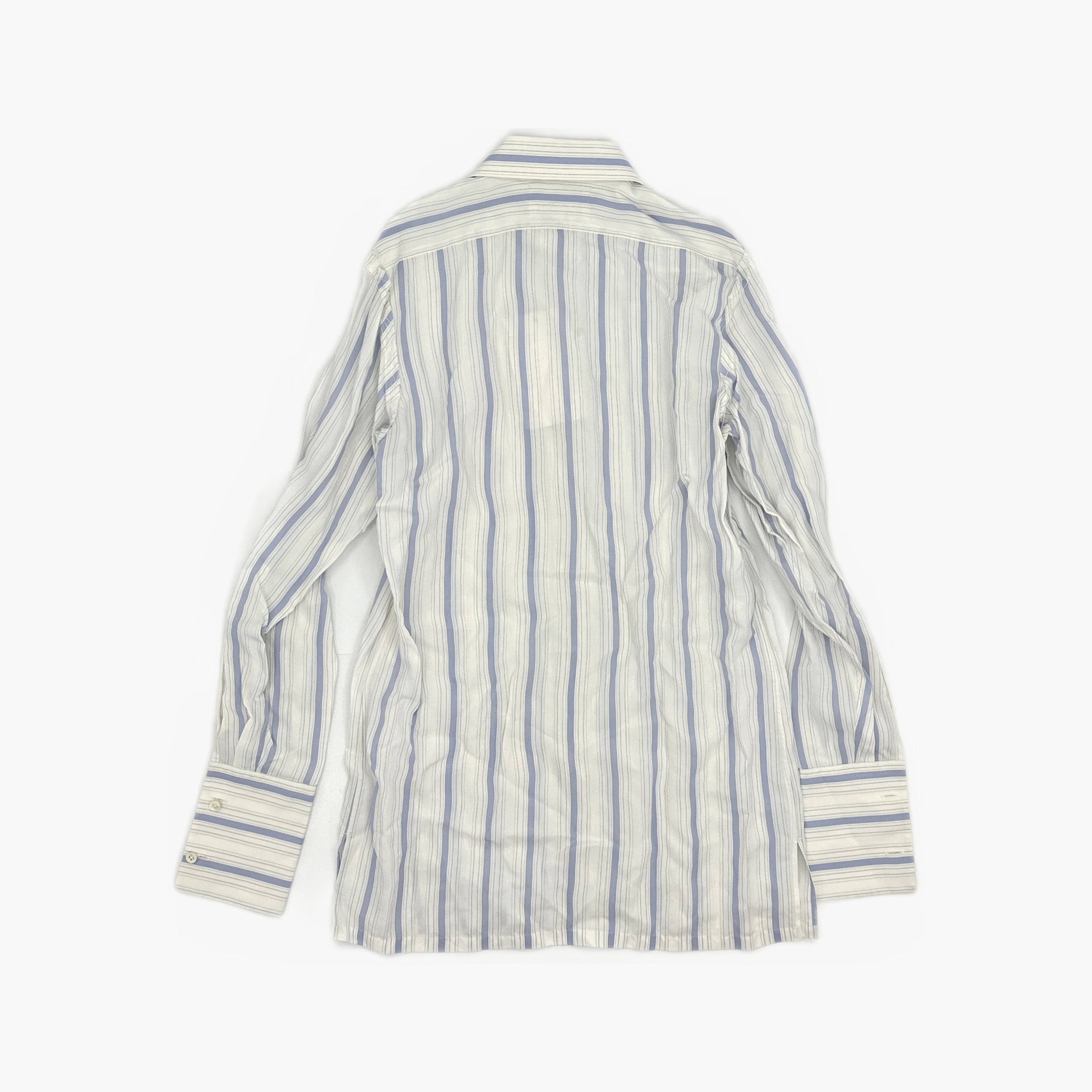 Maison Margiela Maison Margiela Blue Striped Button Up Shirt Size 38 Size XS / US 0-2 / IT 36-38 - 2 Thumbnail