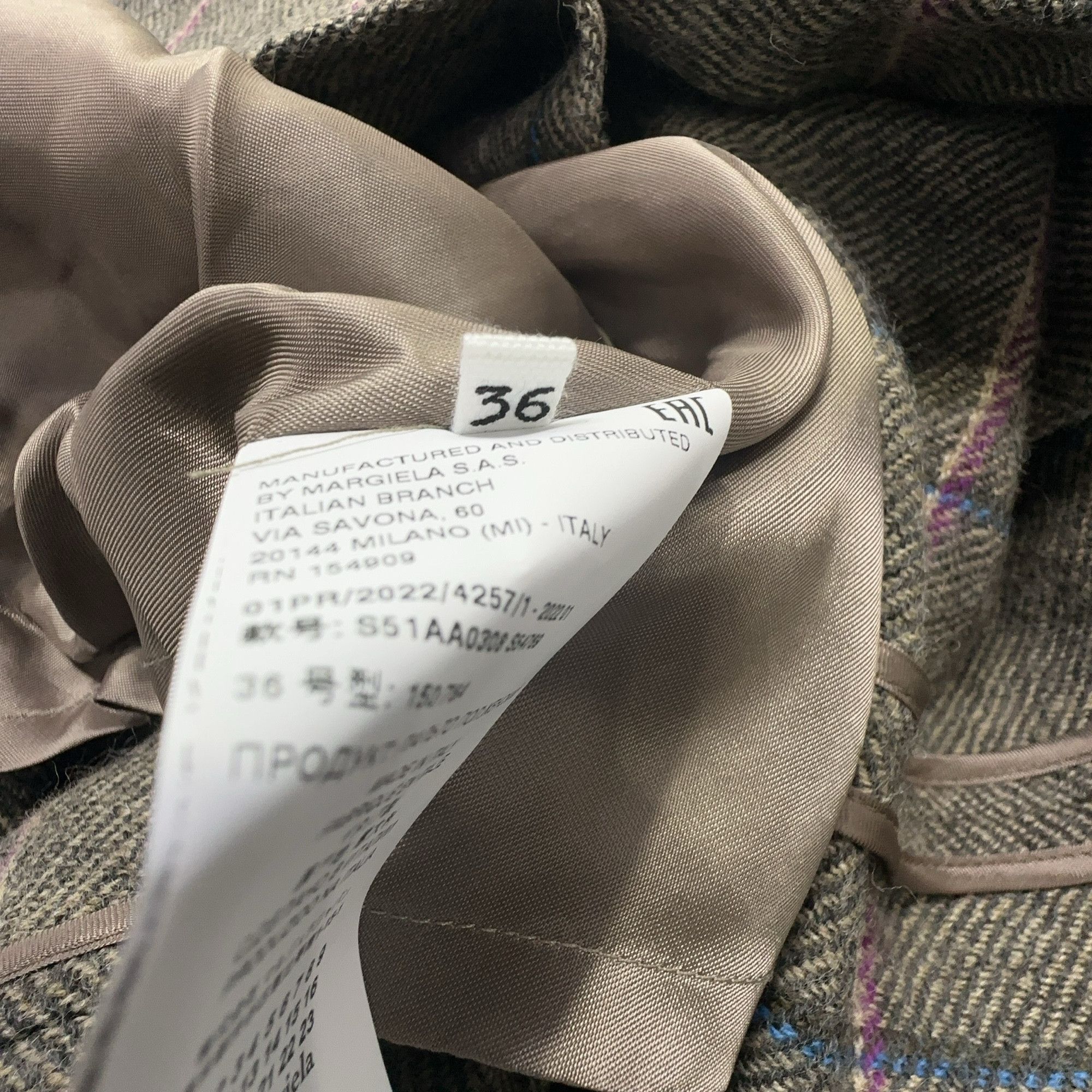 Maison Margiela Maison Margiela Checkered Wool Coat Size 36 Size XS / US 0-2 / IT 36-38 - 3 Thumbnail