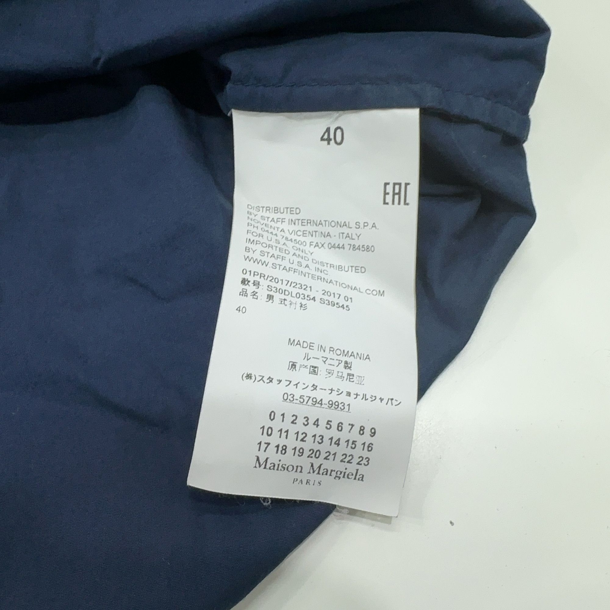 Maison Margiela Maison Margiela Navy Short Sleeve Shirt Size M Size US XXS / EU 40 - 6 Thumbnail