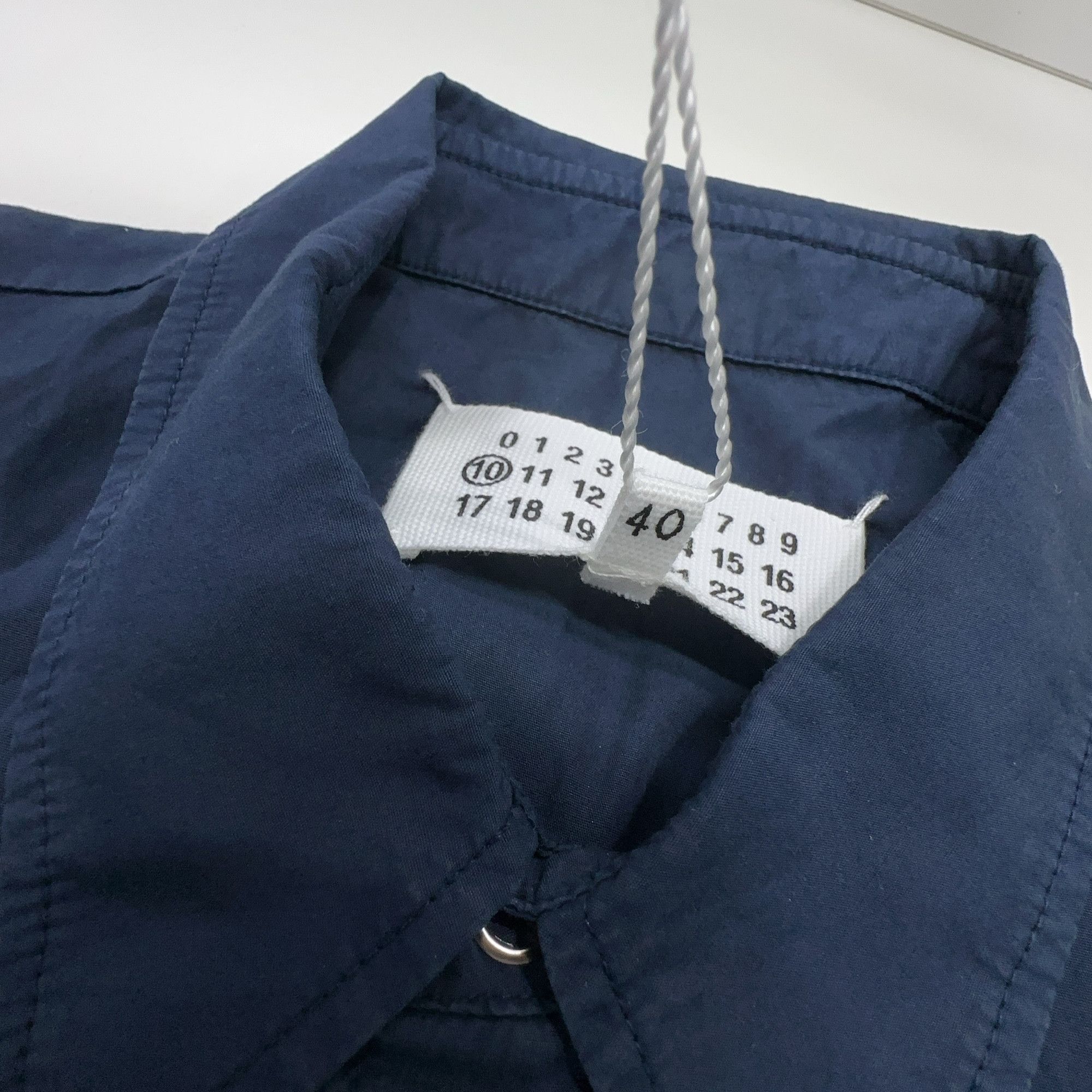 Maison Margiela Maison Margiela Navy Short Sleeve Shirt Size M Size US XXS / EU 40 - 4 Thumbnail