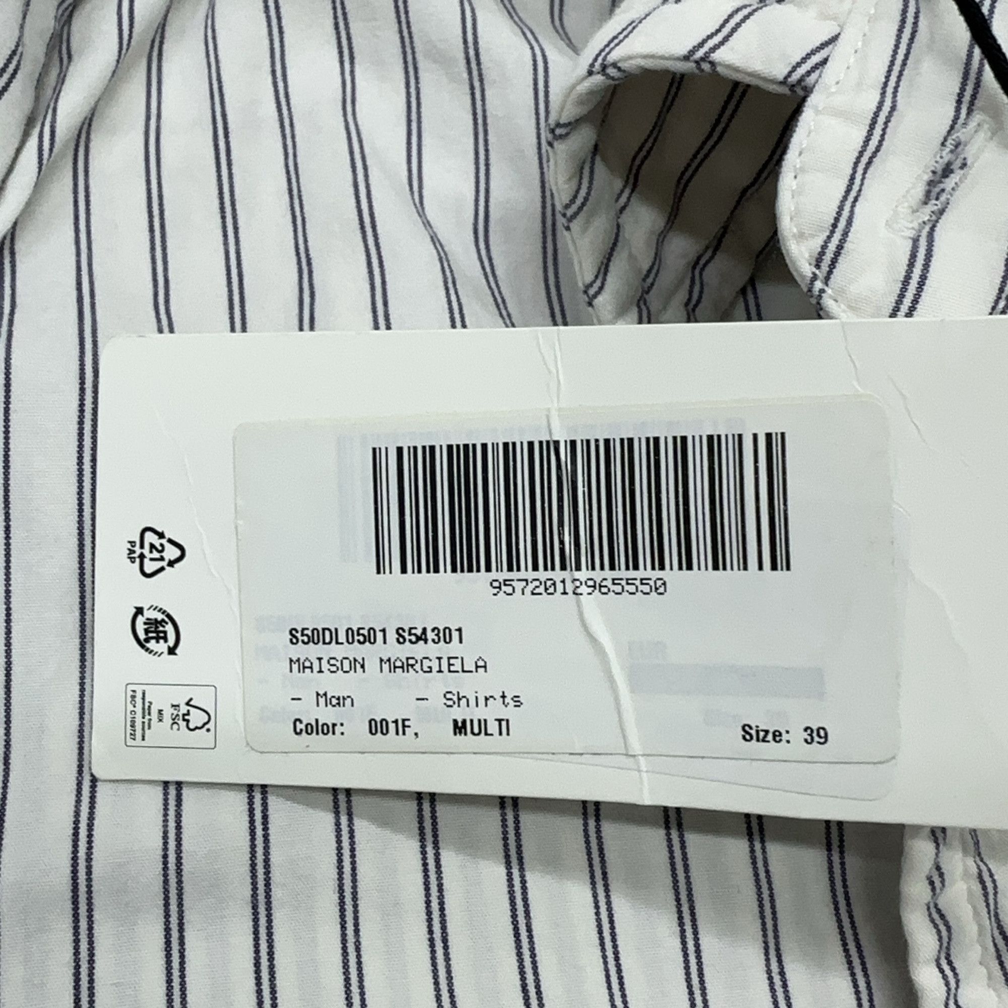 Maison Margiela Maison Margiela Striped Button Up Shirt Size 39 Size US M / EU 48-50 / 2 - 13 Thumbnail