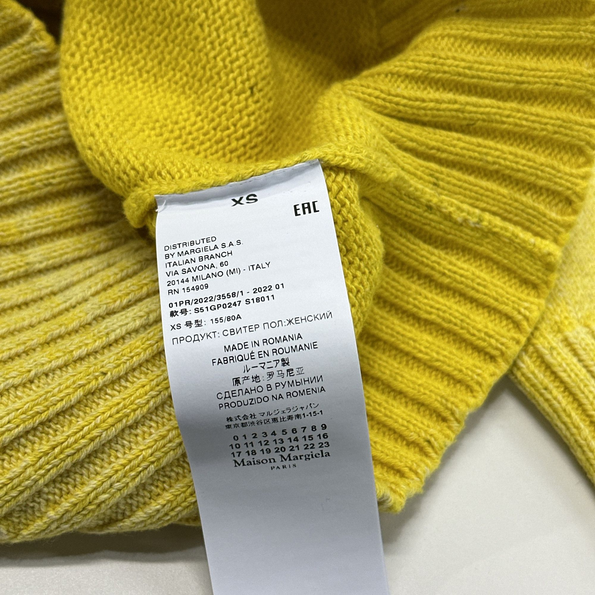 Maison Margiela Maison Margiela Yellow Knit Sweater XS Size XS / US 0-2 / IT 36-38 - 3 Thumbnail