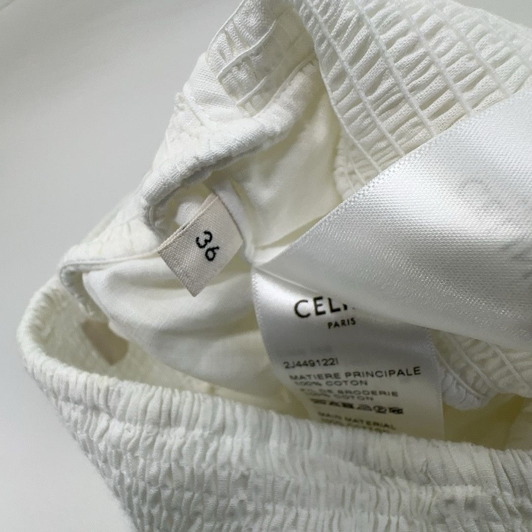 Celine Celine White Tiered Mini Skirt Size 36 Size 26" / US 2 / IT 38 - 3 Thumbnail