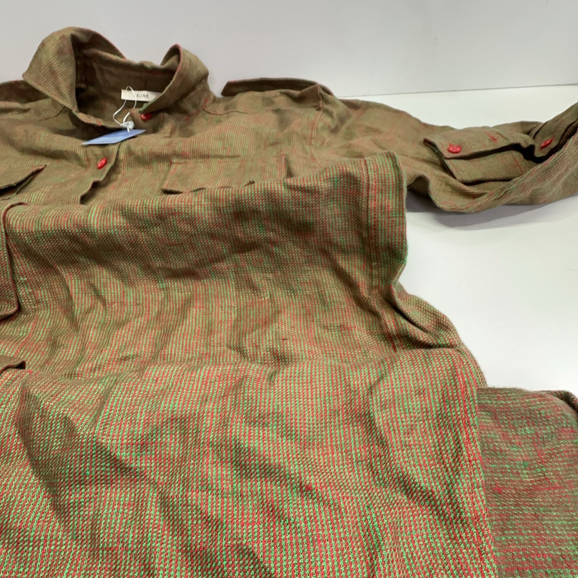 Celine Celine Patterned Linen Button Up Shirt Size 34 Size XS / US 0-2 / IT 36-38 - 8 Thumbnail