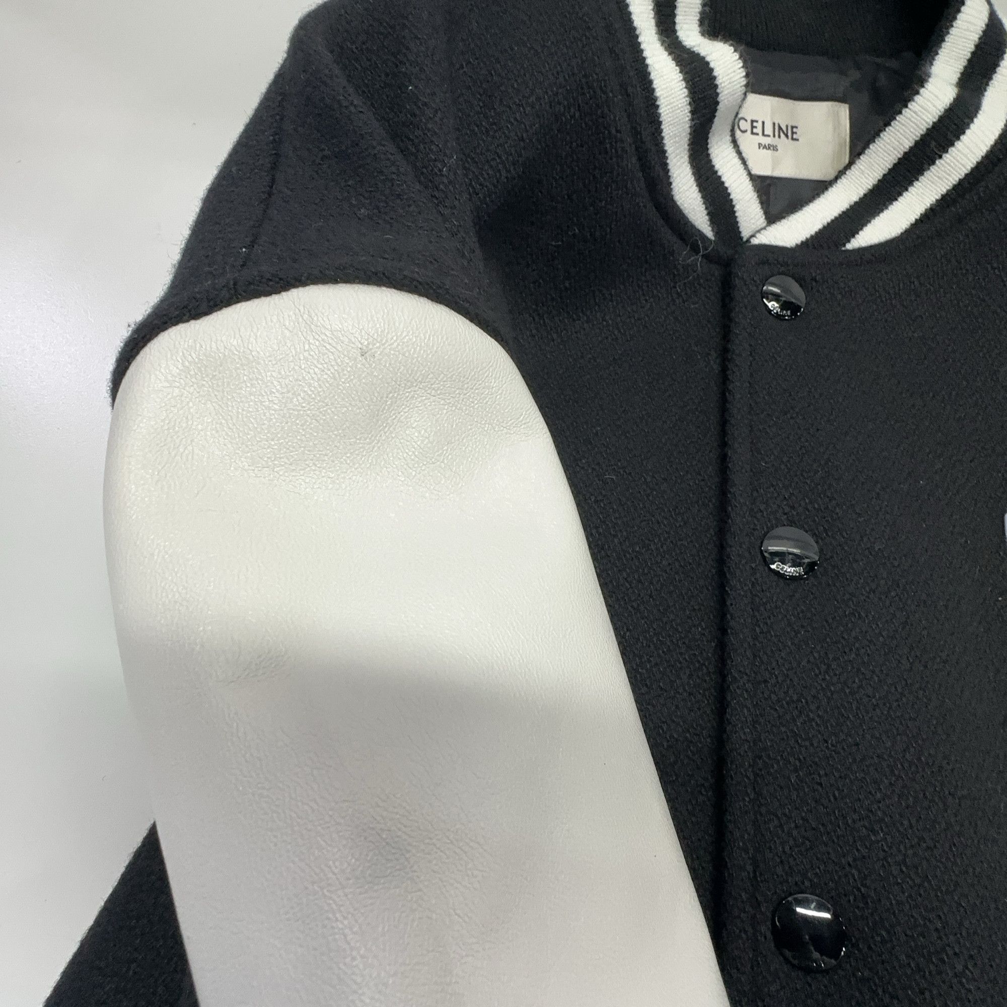 Celine CELINE Wool Leather Varsity Jacket Size M Size US M / EU 48-50 / 2 - 6 Thumbnail