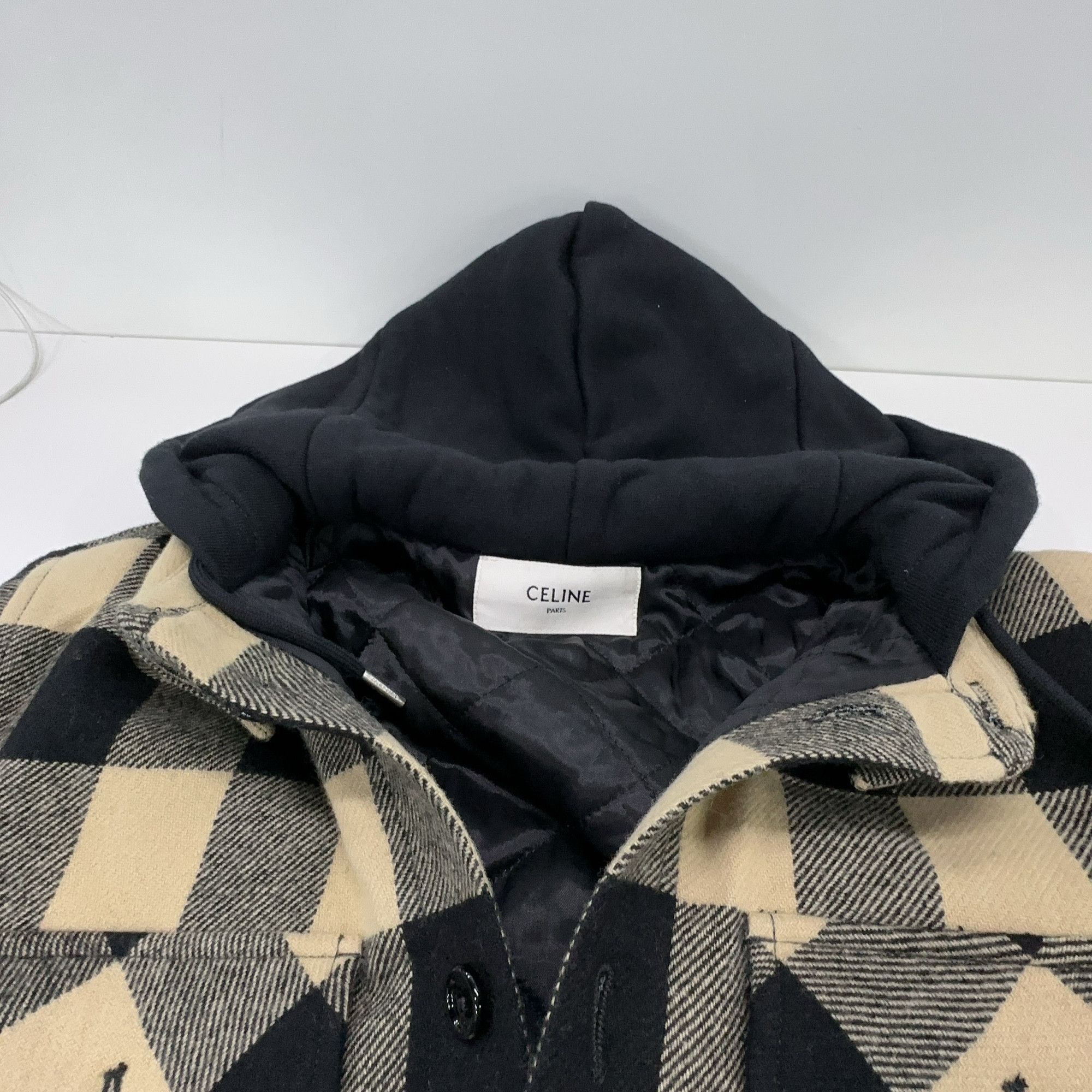 Celine CELINE Checkered Logo Hooded Jacket Size 48 Size US M / EU 48-50 / 2 - 6 Thumbnail