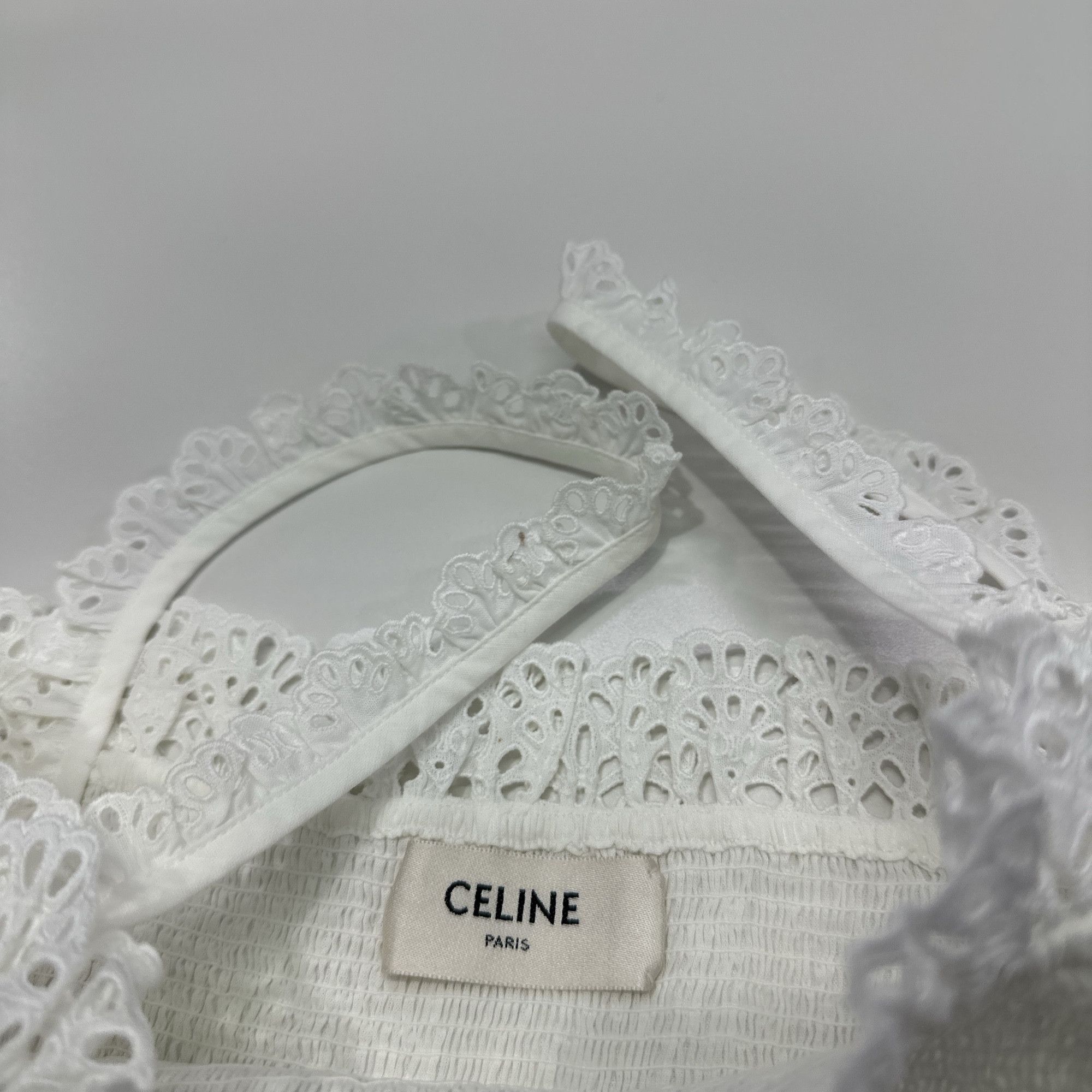 Celine Celine Smocked Cotton Tank Top Size 36 Size XS / US 0-2 / IT 36-38 - 3 Thumbnail