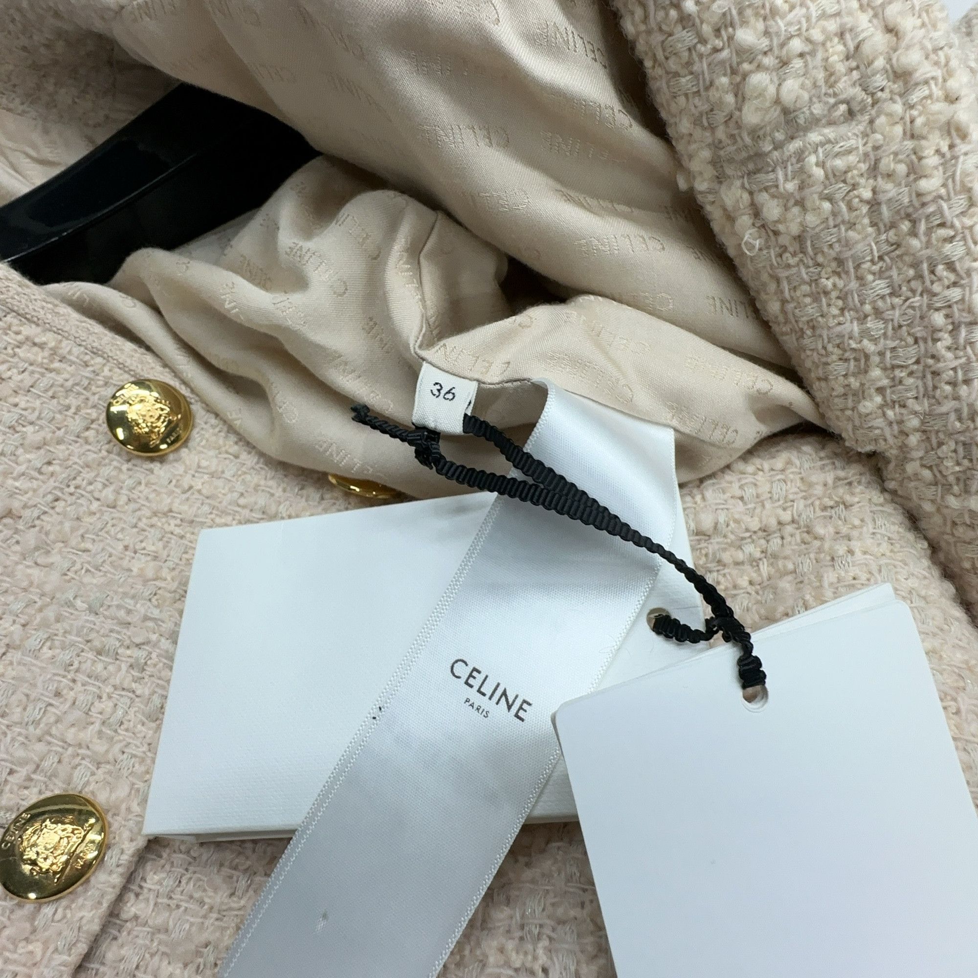Celine Celine Bouclé Officer Jacket Size 36 Size XS / US 0-2 / IT 36-38 - 3 Thumbnail