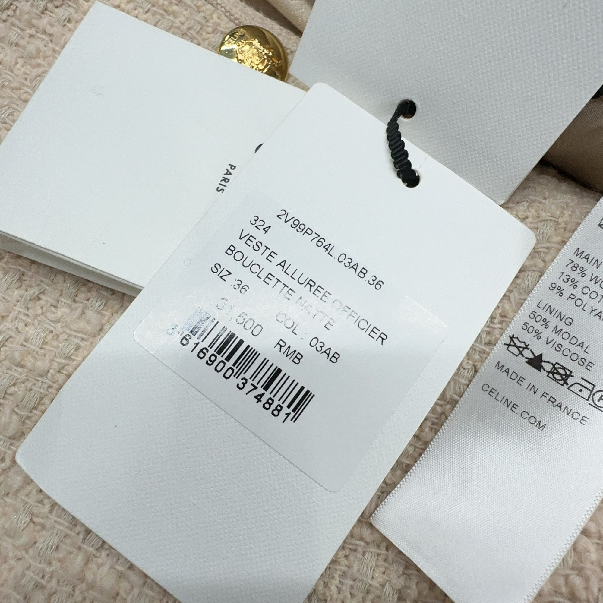 Celine Celine Bouclé Officer Jacket Size 36 Size XS / US 0-2 / IT 36-38 - 5 Thumbnail