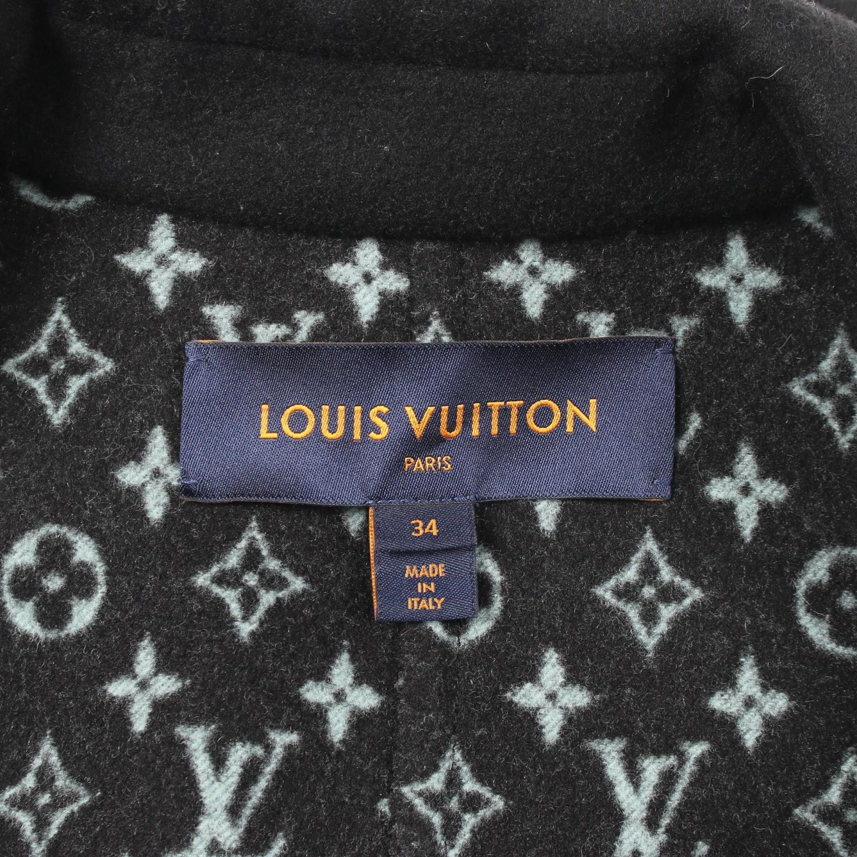 Louis Vuitton Louis Vuitton Louis Vuitton Monogram Wool Coat Textile Outerwear RW181WQWEFECO06 DUTY FREE for USA Size ONE SIZE - 3 Thumbnail