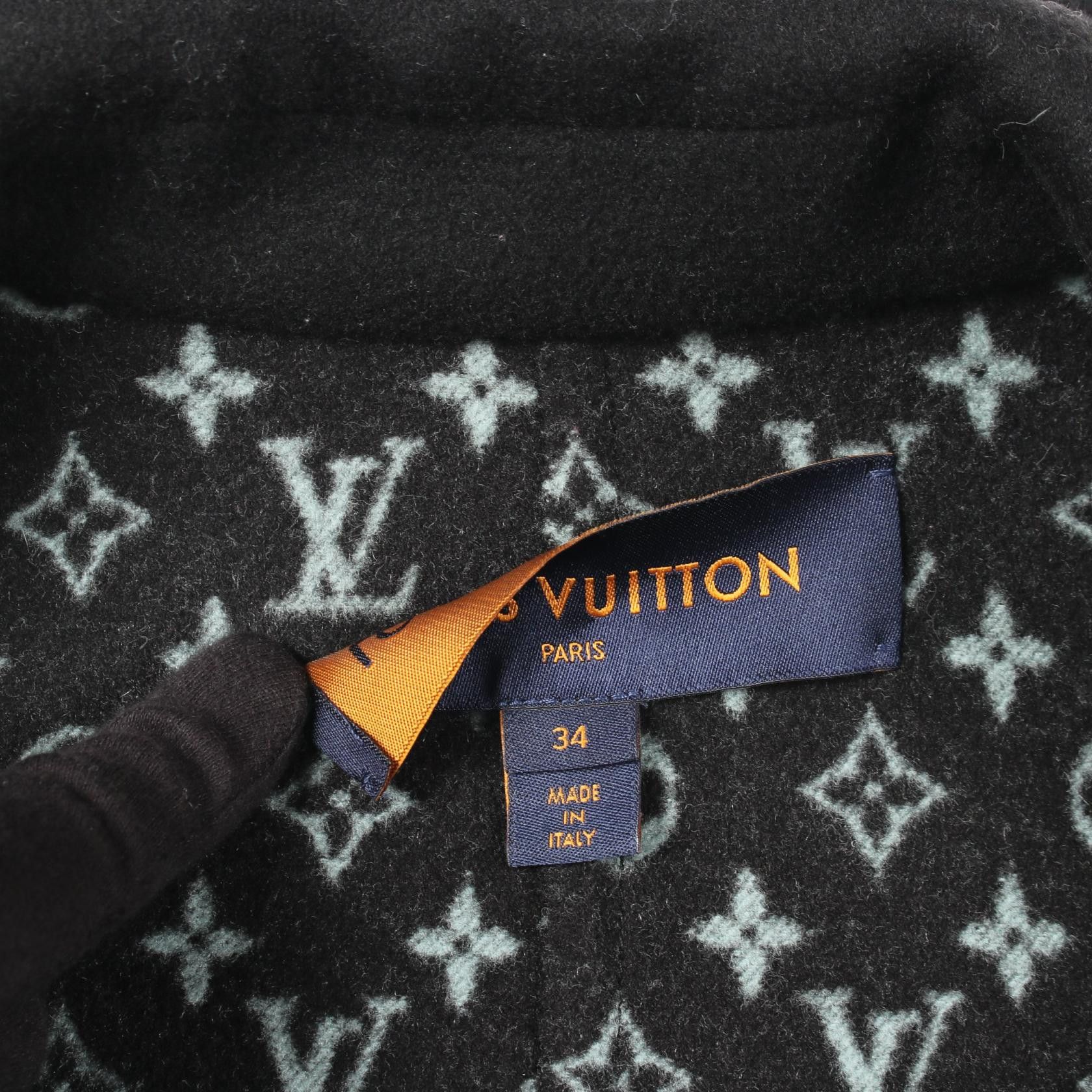 Louis Vuitton Louis Vuitton Louis Vuitton Monogram Wool Coat Textile Outerwear RW181WQWEFECO06 DUTY FREE for USA Size ONE SIZE - 6 Thumbnail
