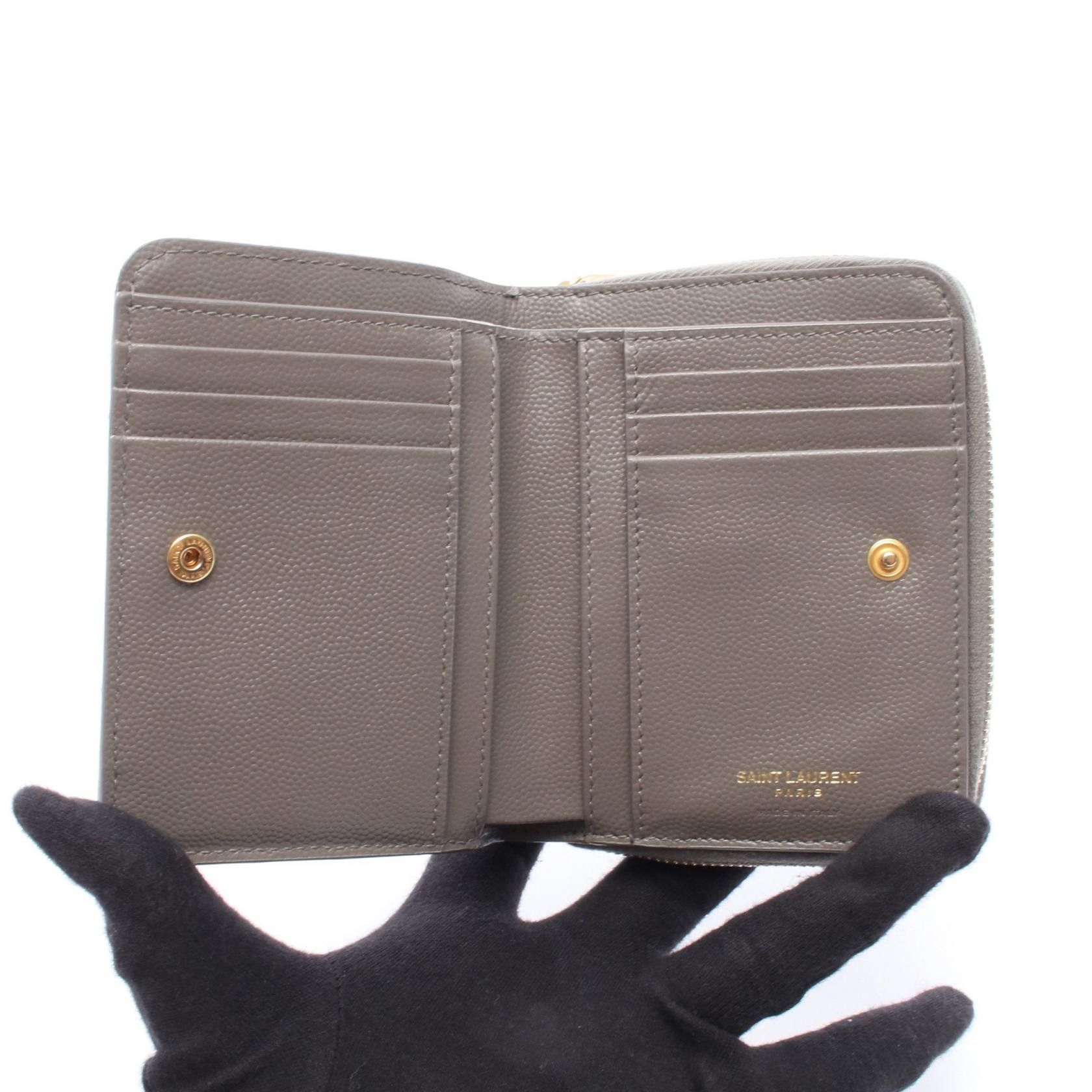 Yves Saint Laurent Yves Saint Laurent Saint Laurent Paris Monogram Leather Wallet Leather Short Wallet 668288 DUTY FREE for USA Size ONE SIZE - 3 Thumbnail
