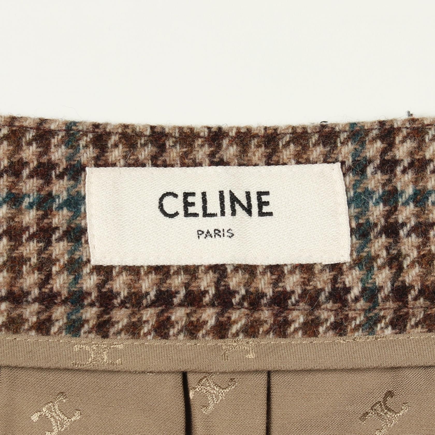 Celine Celine CELINE Houndstooth Wool Skirt Textile Skirts DUTY FREE for USA Size ONE SIZE - 3 Thumbnail