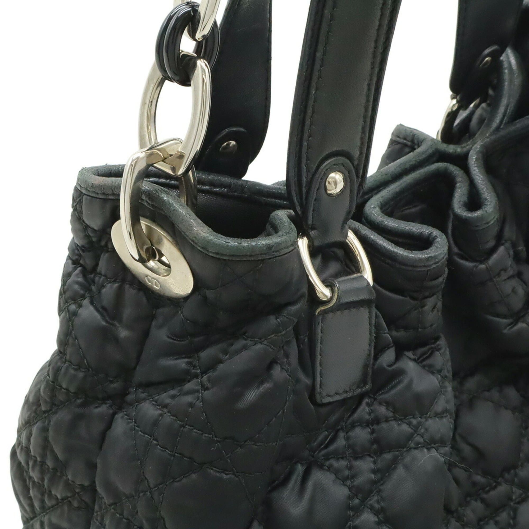 Dior Christian Dior Cannage Tote Bag, Chain Shoulder Leather, Black Size ONE SIZE - 8 Thumbnail