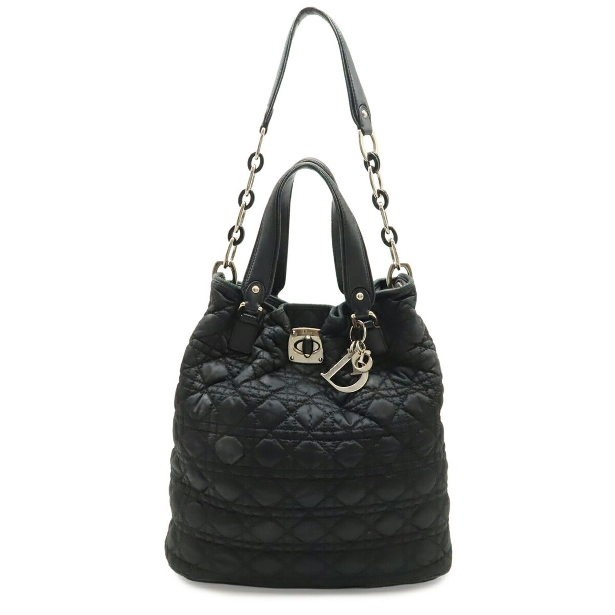 Dior Christian Dior Cannage Tote Bag, Chain Shoulder Leather, Black Size ONE SIZE - 2 Thumbnail