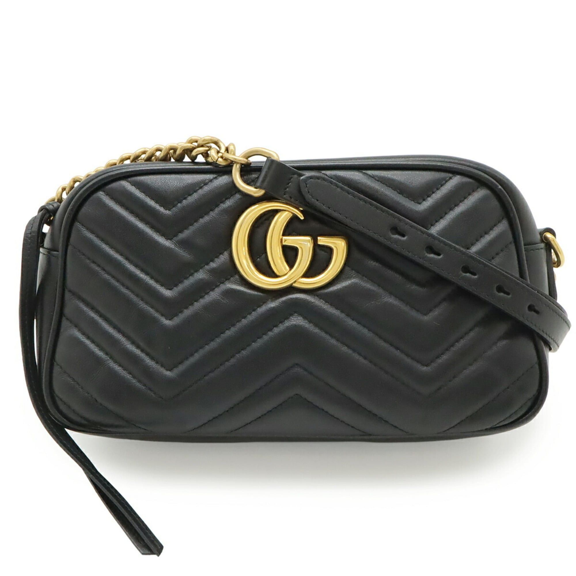 Gucci GUCCI GG Marmont Shoulder Bag, Pouch, Chain Quilted Leather, Black, 447632 Size ONE SIZE - 2 Thumbnail