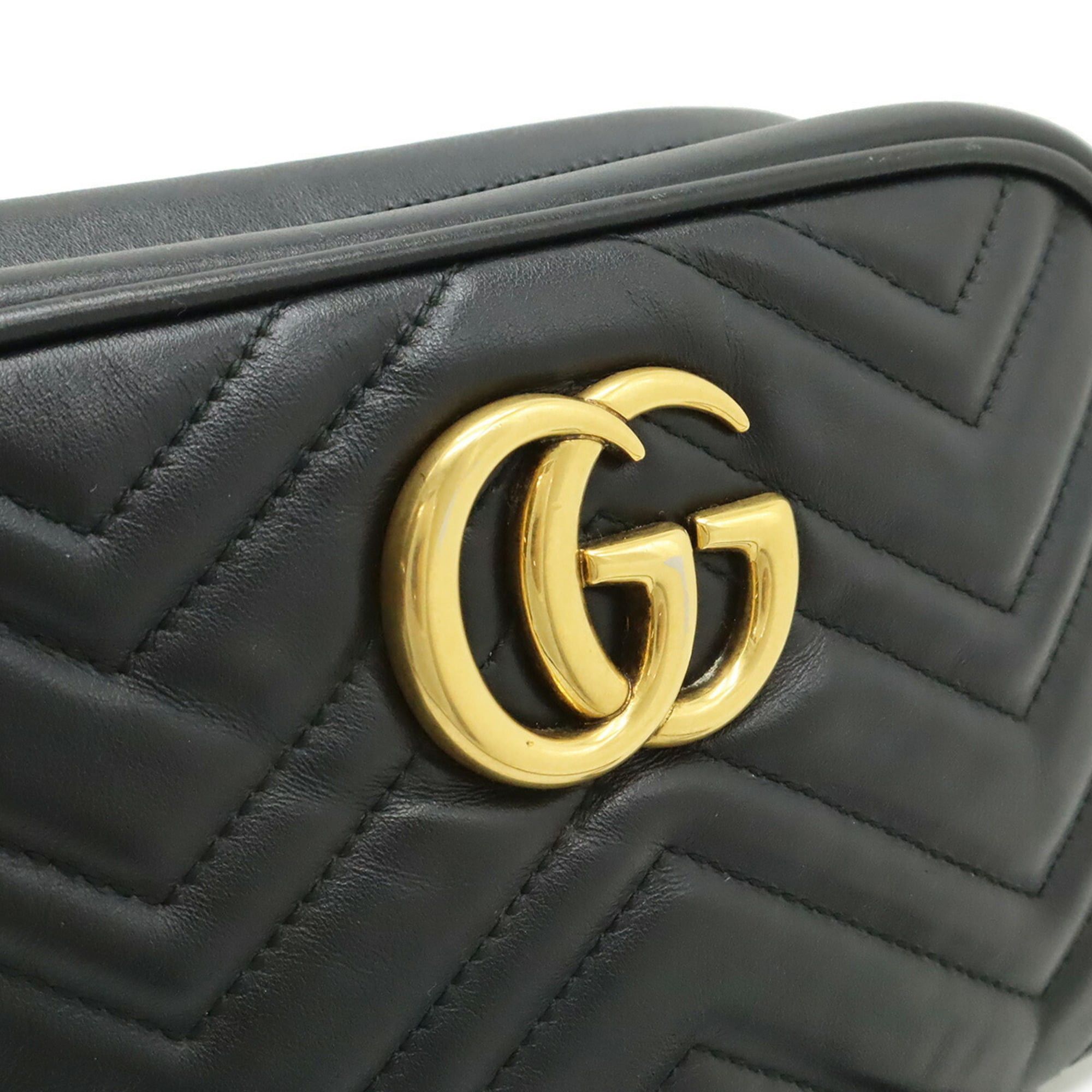 Gucci GUCCI GG Marmont Shoulder Bag, Pouch, Chain Quilted Leather, Black, 447632 Size ONE SIZE - 10 Thumbnail