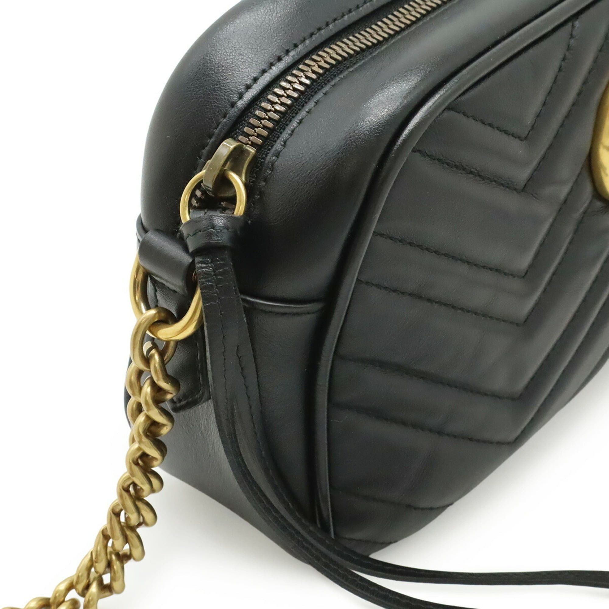 Gucci GUCCI GG Marmont Shoulder Bag, Pouch, Chain Quilted Leather, Black, 447632 Size ONE SIZE - 7 Thumbnail