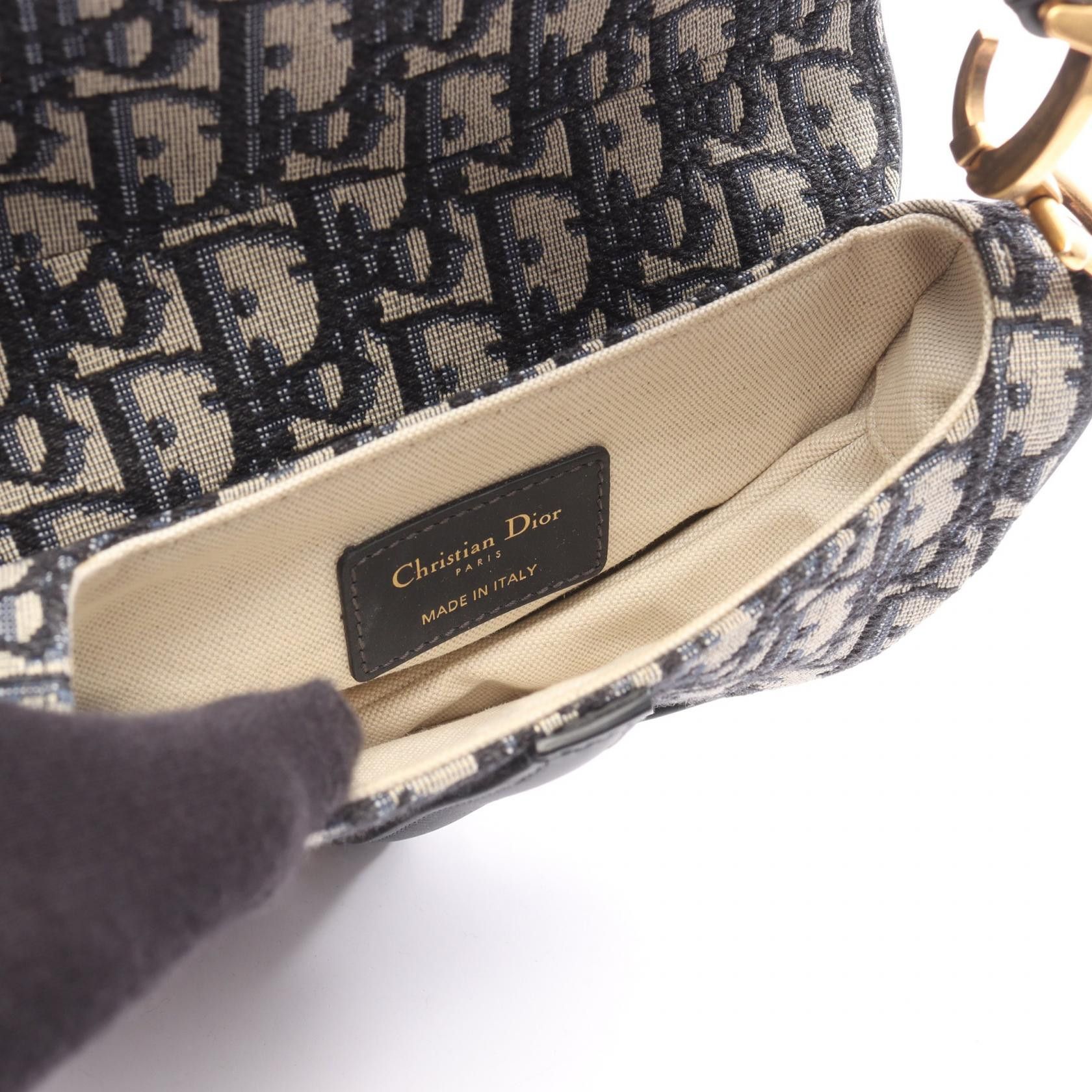 Dior Dior Dior Saddle Mini Oblique Jacquard Handbag Leather Handbag DUTY FREE for USA Size ONE SIZE - 3 Thumbnail