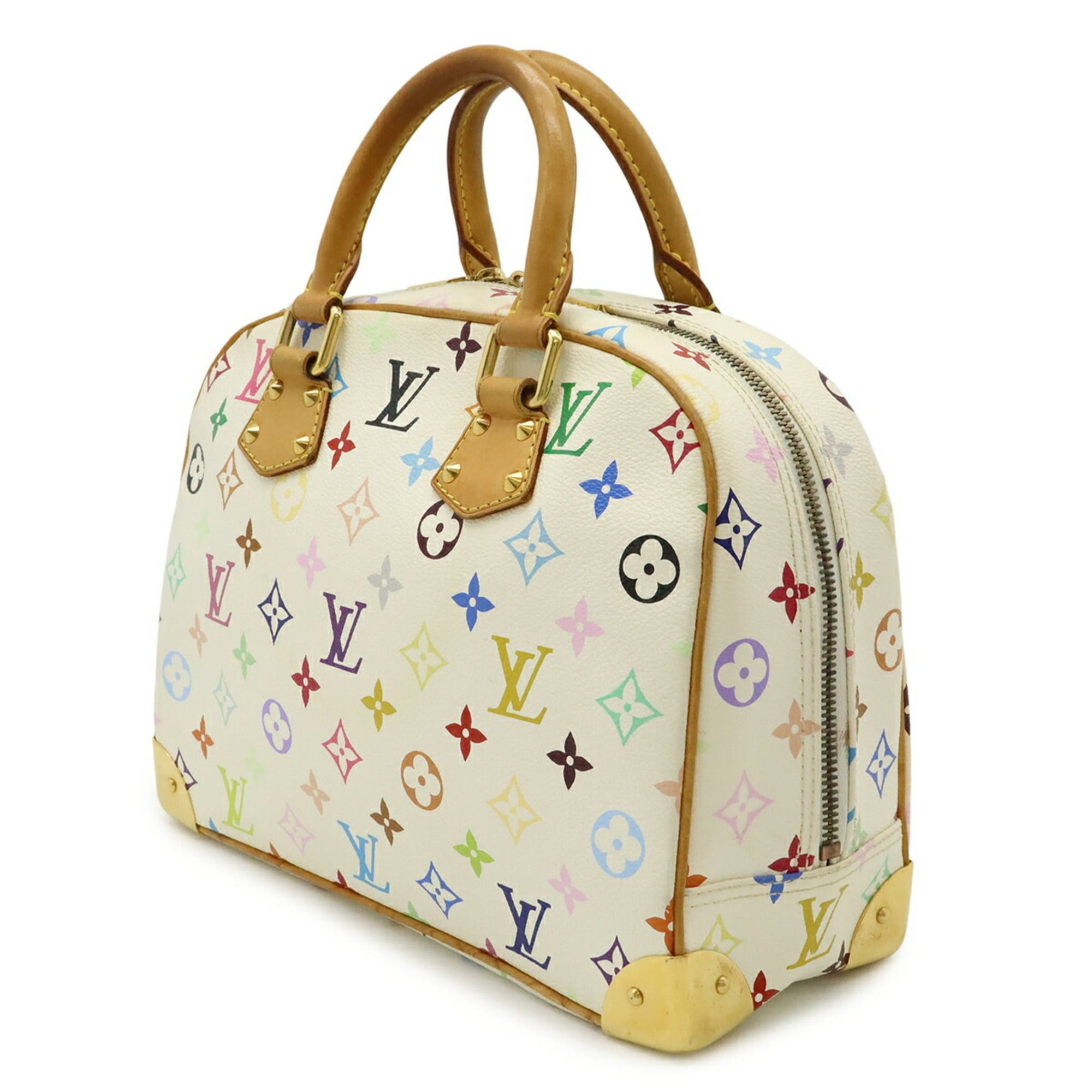 Louis Vuitton Louis Vuitton Monogram Multicolor Trouville Handbag Blanc White M92663 Size ONE SIZE - 3 Thumbnail