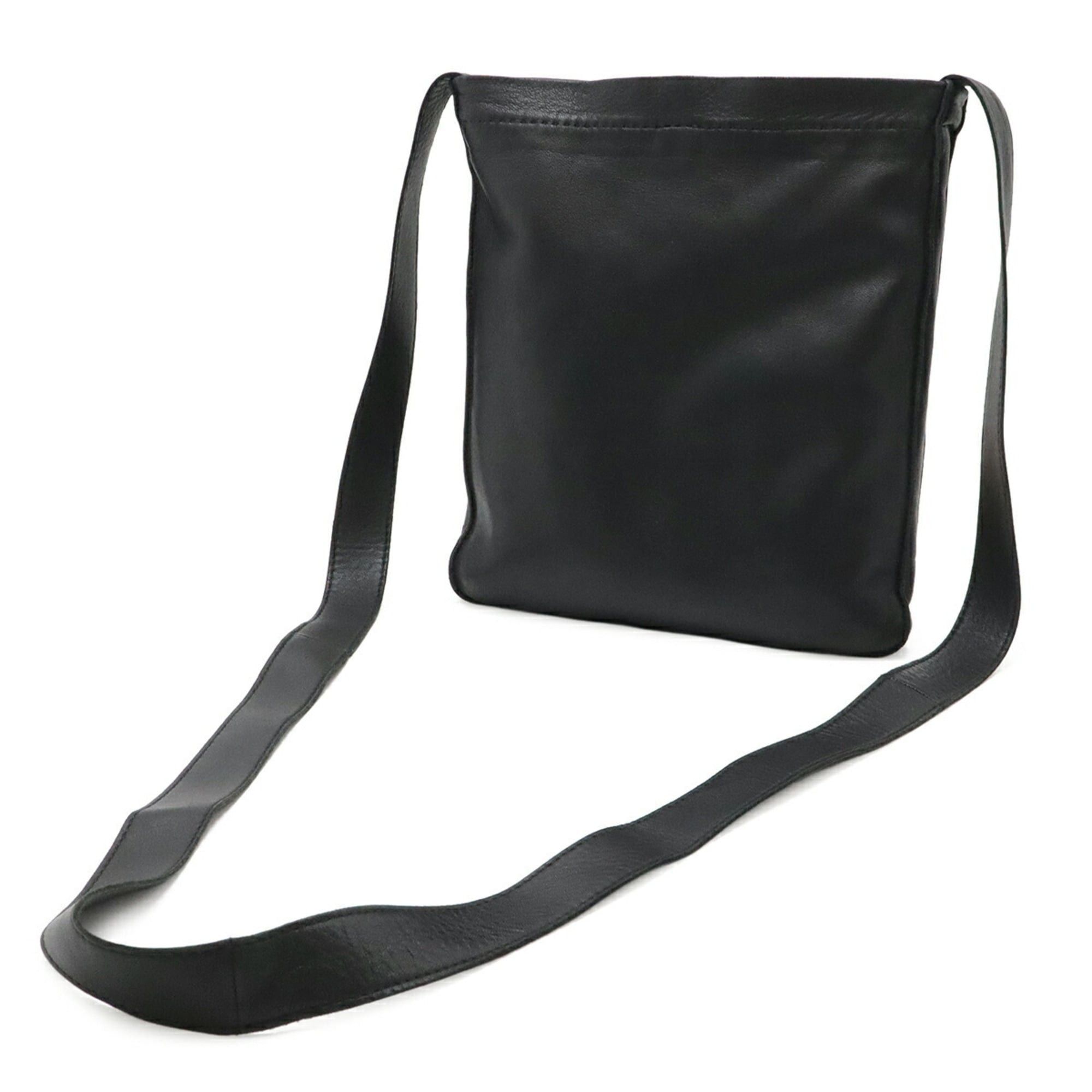 Hermes HERMES Clou de Selle Shoulder Bag/Pochette, Perforated Lambskin Leather, Black, □M Stamp Size ONE SIZE - 3 Thumbnail
