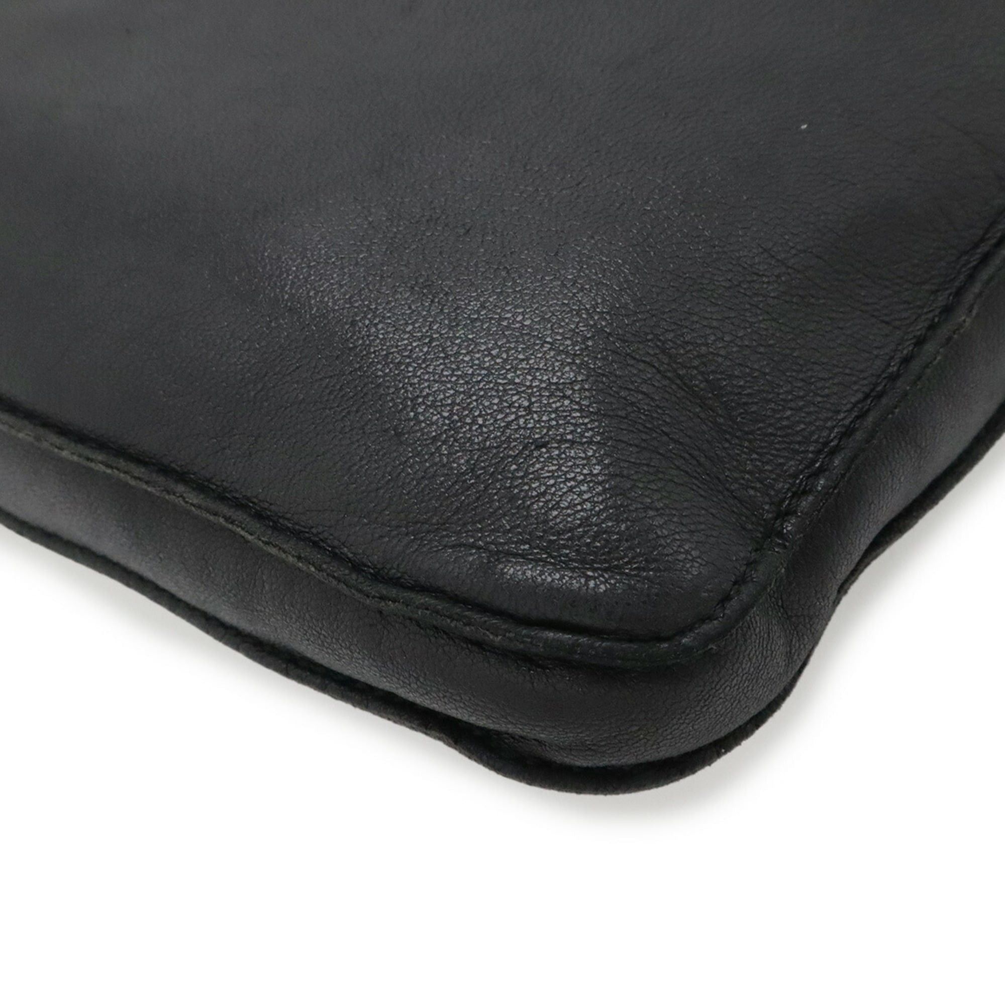 Hermes HERMES Clou de Selle Shoulder Bag/Pochette, Perforated Lambskin Leather, Black, □M Stamp Size ONE SIZE - 4 Thumbnail