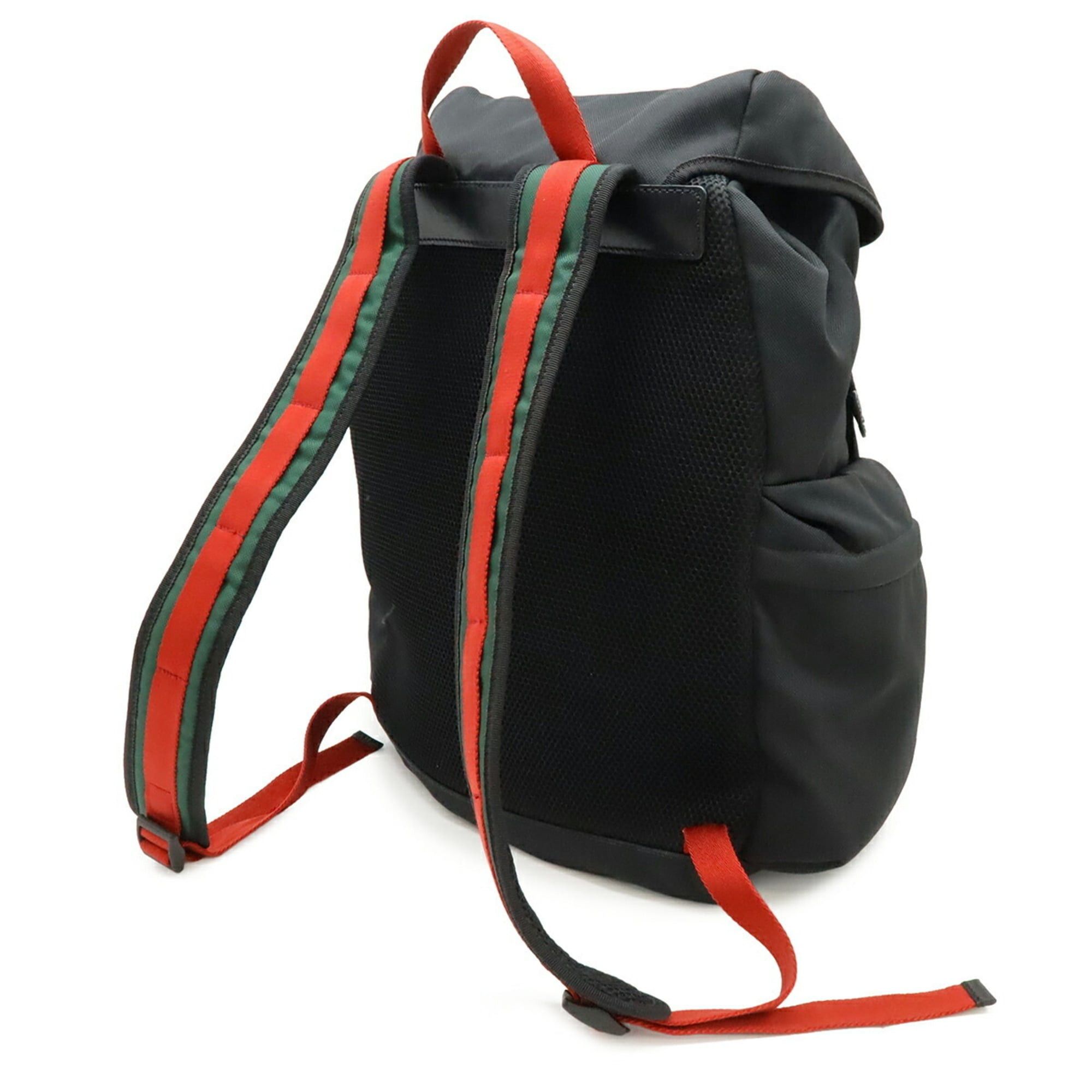 Gucci GUCCI Techno Canvas Web Line Sherry Cat Head Backpack Rucksack Leather Black 429037 Size ONE SIZE - 3 Thumbnail