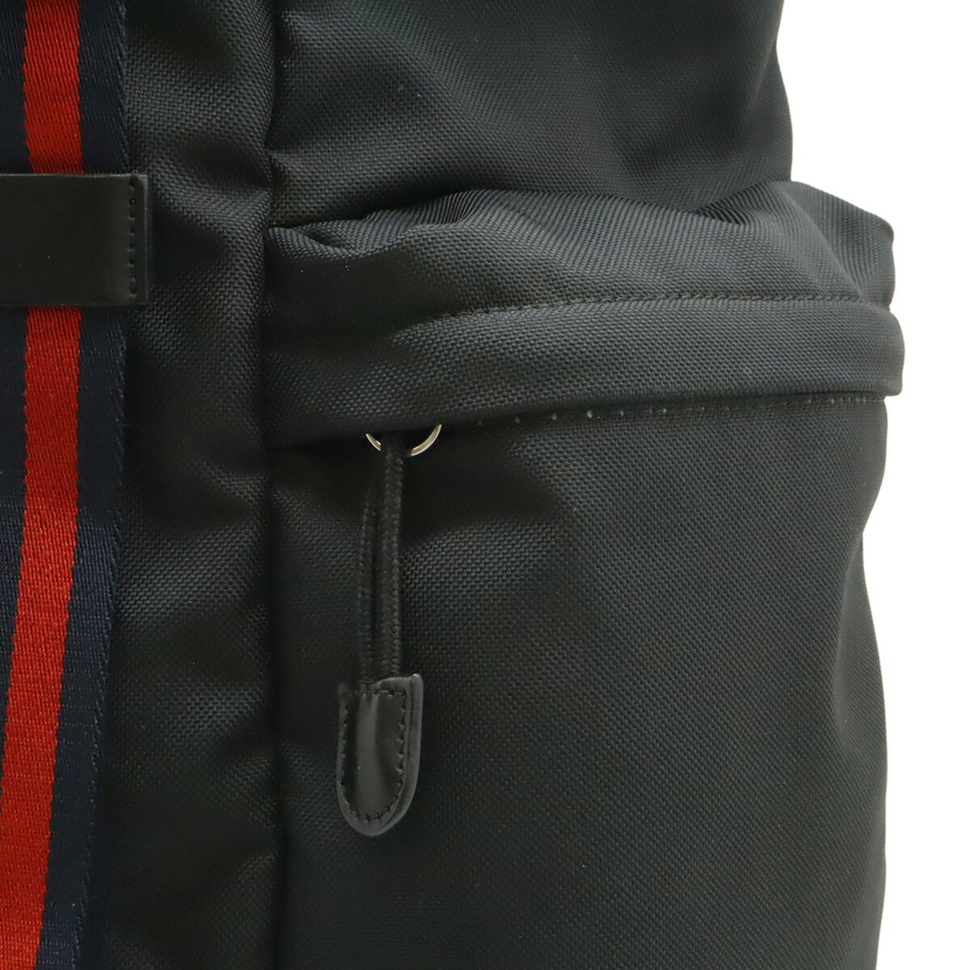Gucci GUCCI Techno Canvas Web Line Sherry Cat Head Backpack Rucksack Leather Black 429037 Size ONE SIZE - 8 Thumbnail