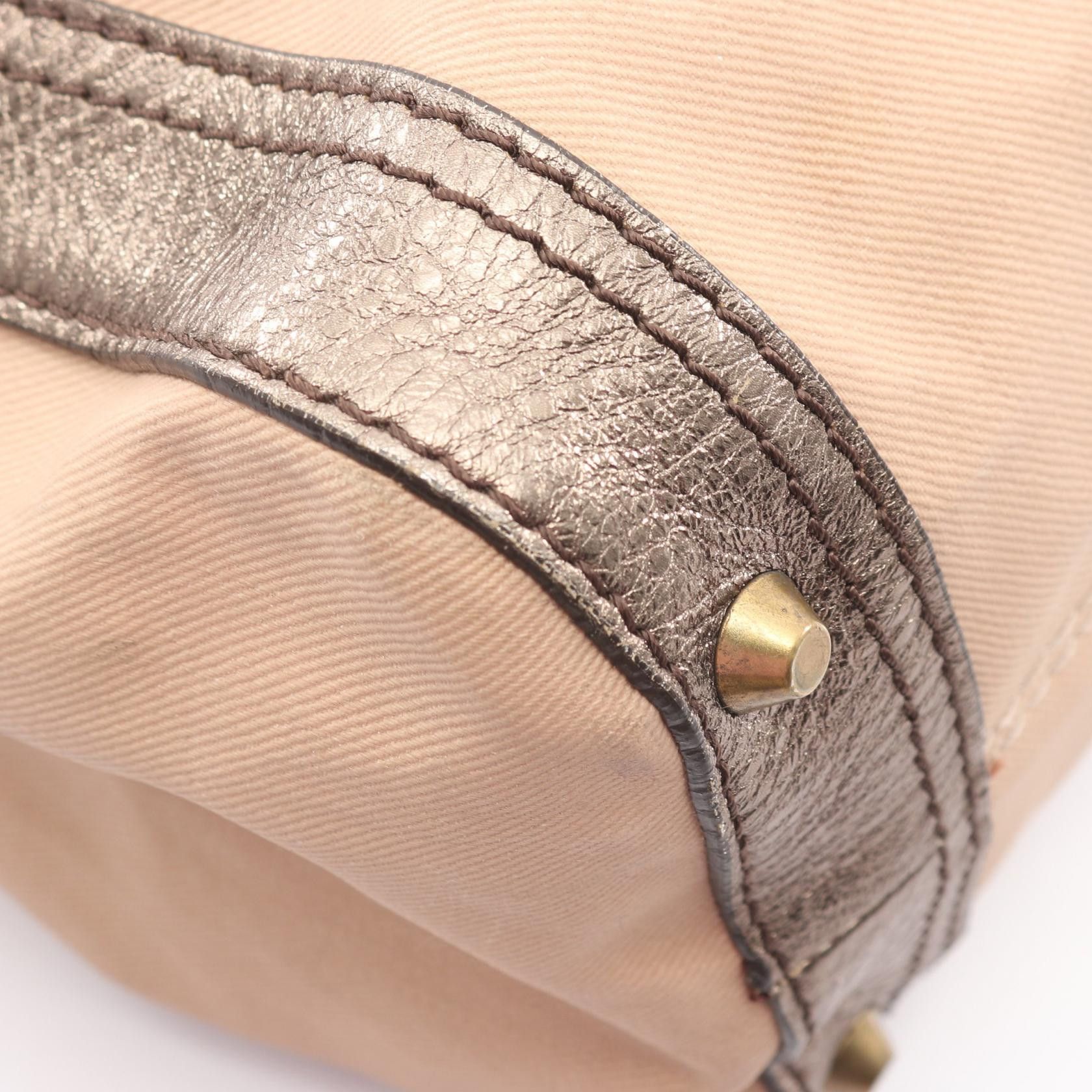 Chloe Chloe Chloe Logo Metallic Canvas Leather Boston Bag Leather Travel Bag DUTY FREE for USA Size ONE SIZE - 7 Thumbnail