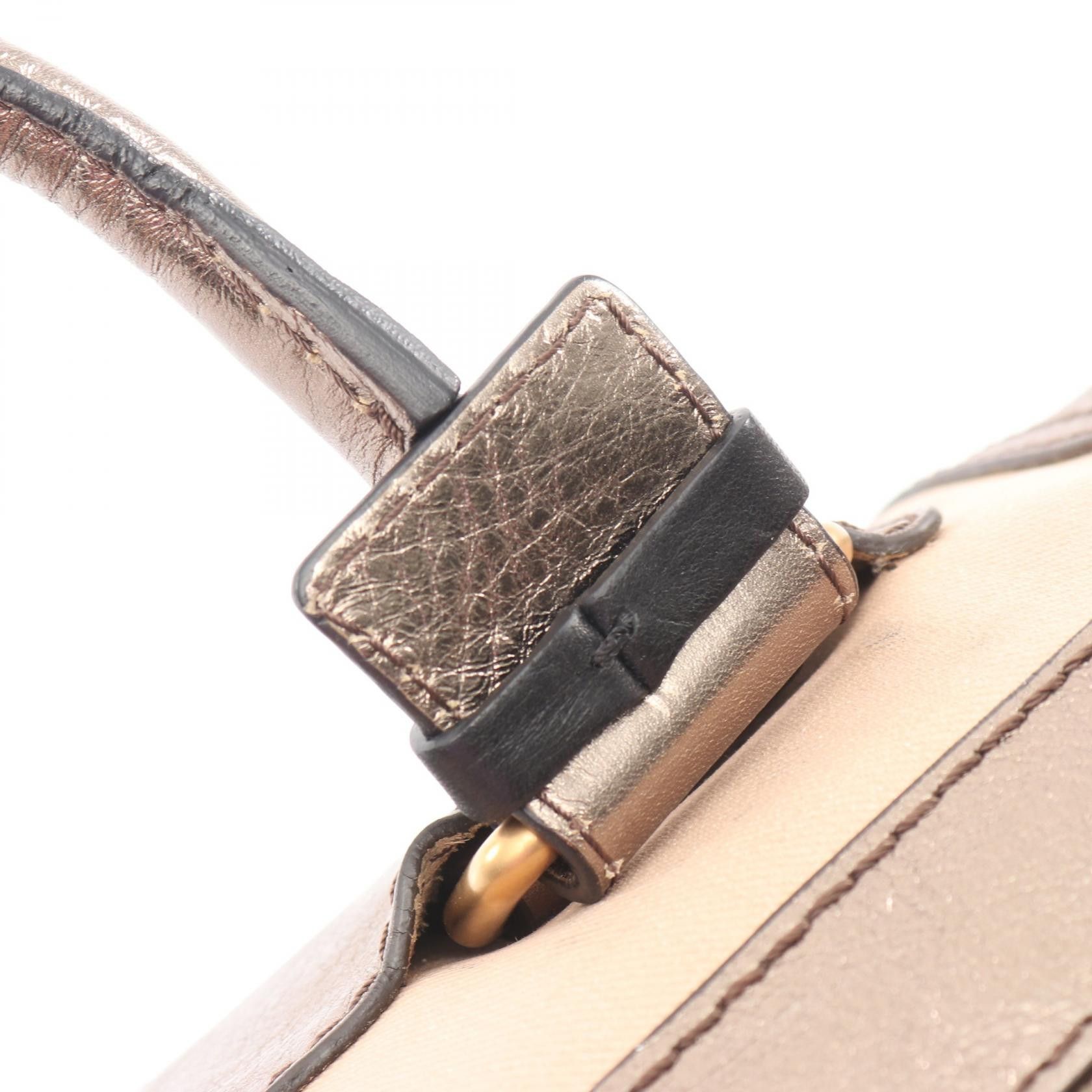 Chloe Chloe Chloe Logo Metallic Canvas Leather Boston Bag Leather Travel Bag DUTY FREE for USA Size ONE SIZE - 6 Thumbnail