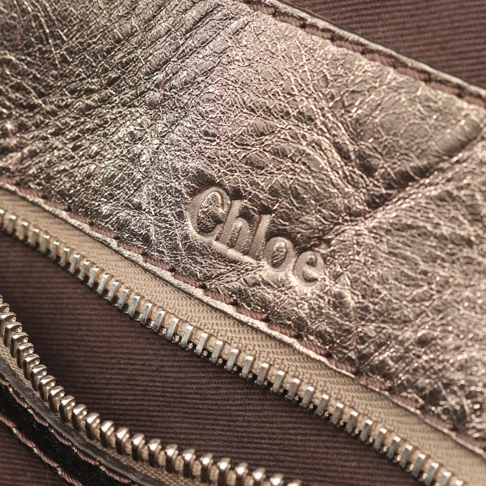 Chloe Chloe Chloe Logo Metallic Canvas Leather Boston Bag Leather Travel Bag DUTY FREE for USA Size ONE SIZE - 4 Thumbnail