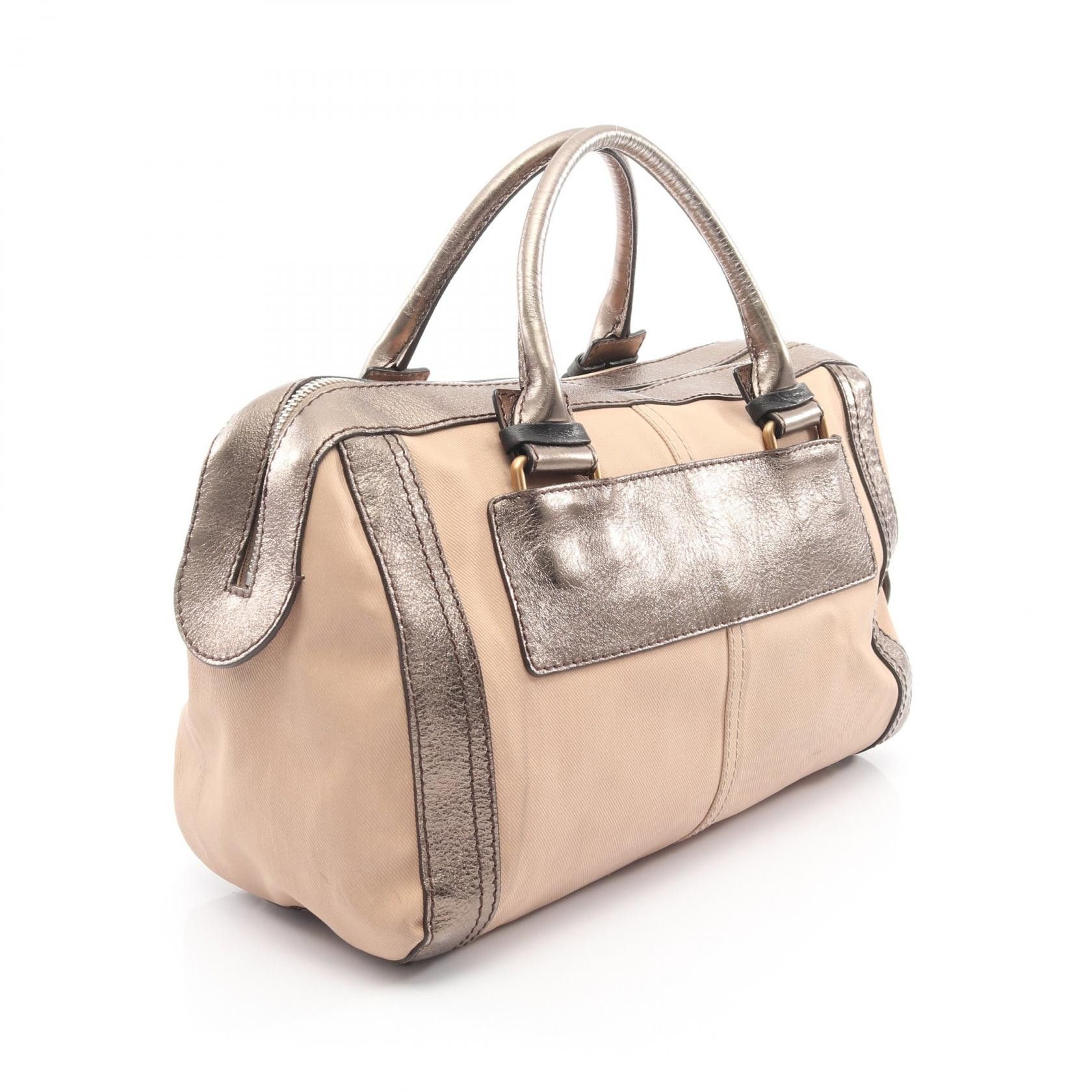 Chloe Chloe Chloe Logo Metallic Canvas Leather Boston Bag Leather Travel Bag DUTY FREE for USA Size ONE SIZE - 2 Thumbnail