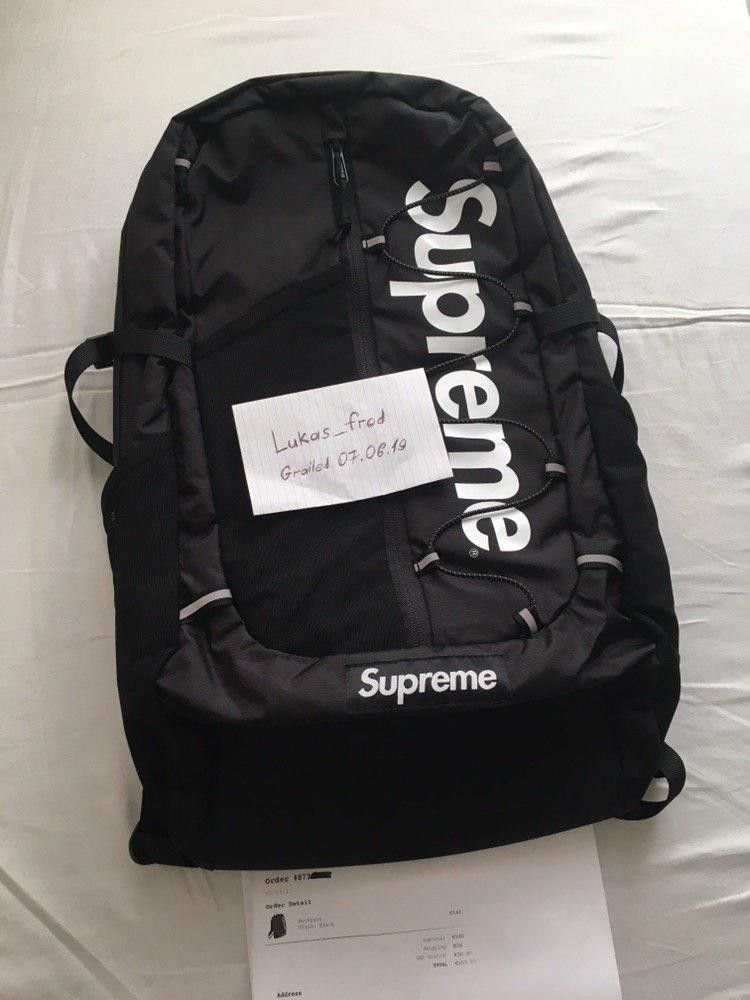 Supreme ss17 black on sale backpack