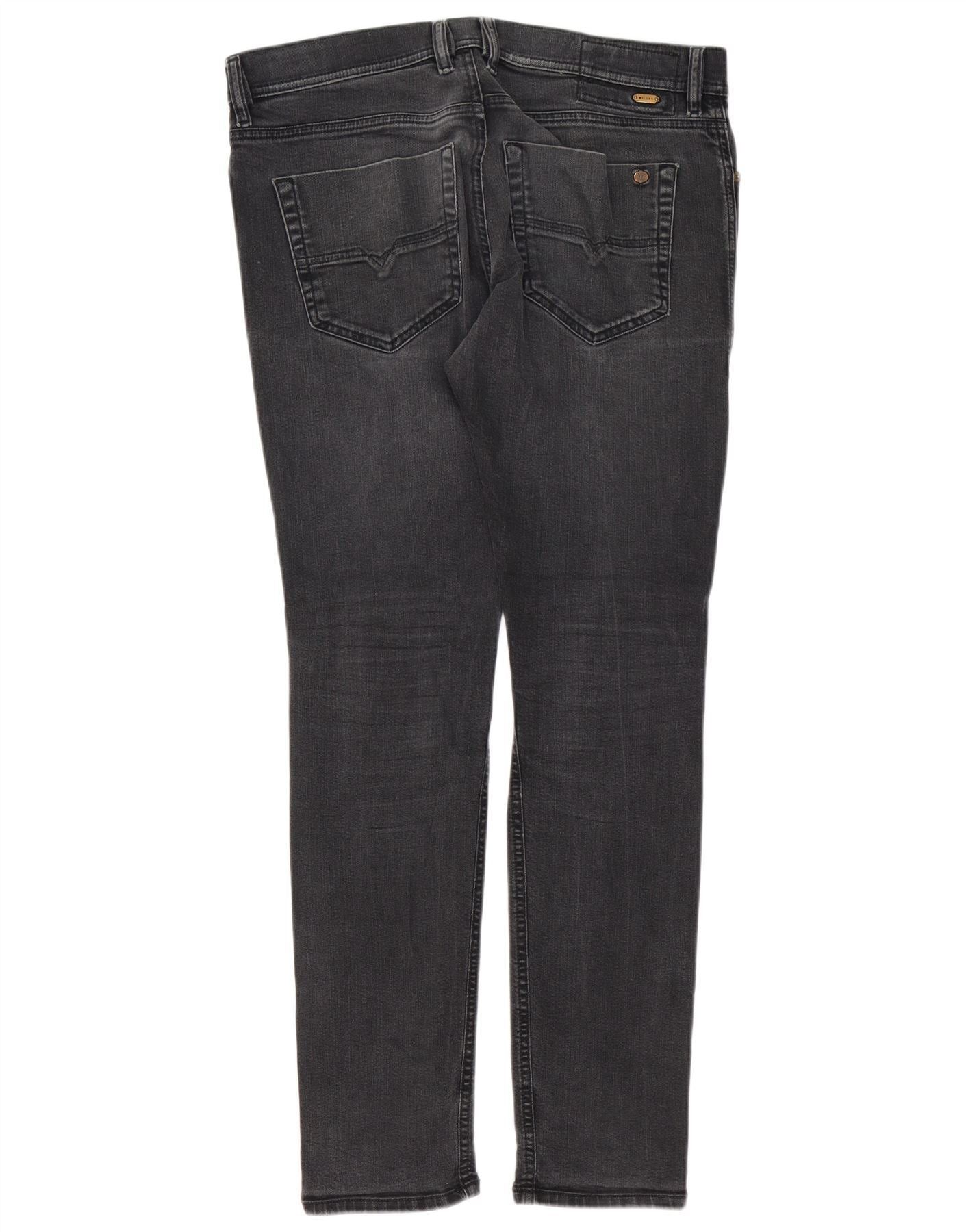 Diesel Mens Carrot Slim Jeans W32 L32 Grey Cotton Size US 32 / EU 48 - 2 Thumbnail