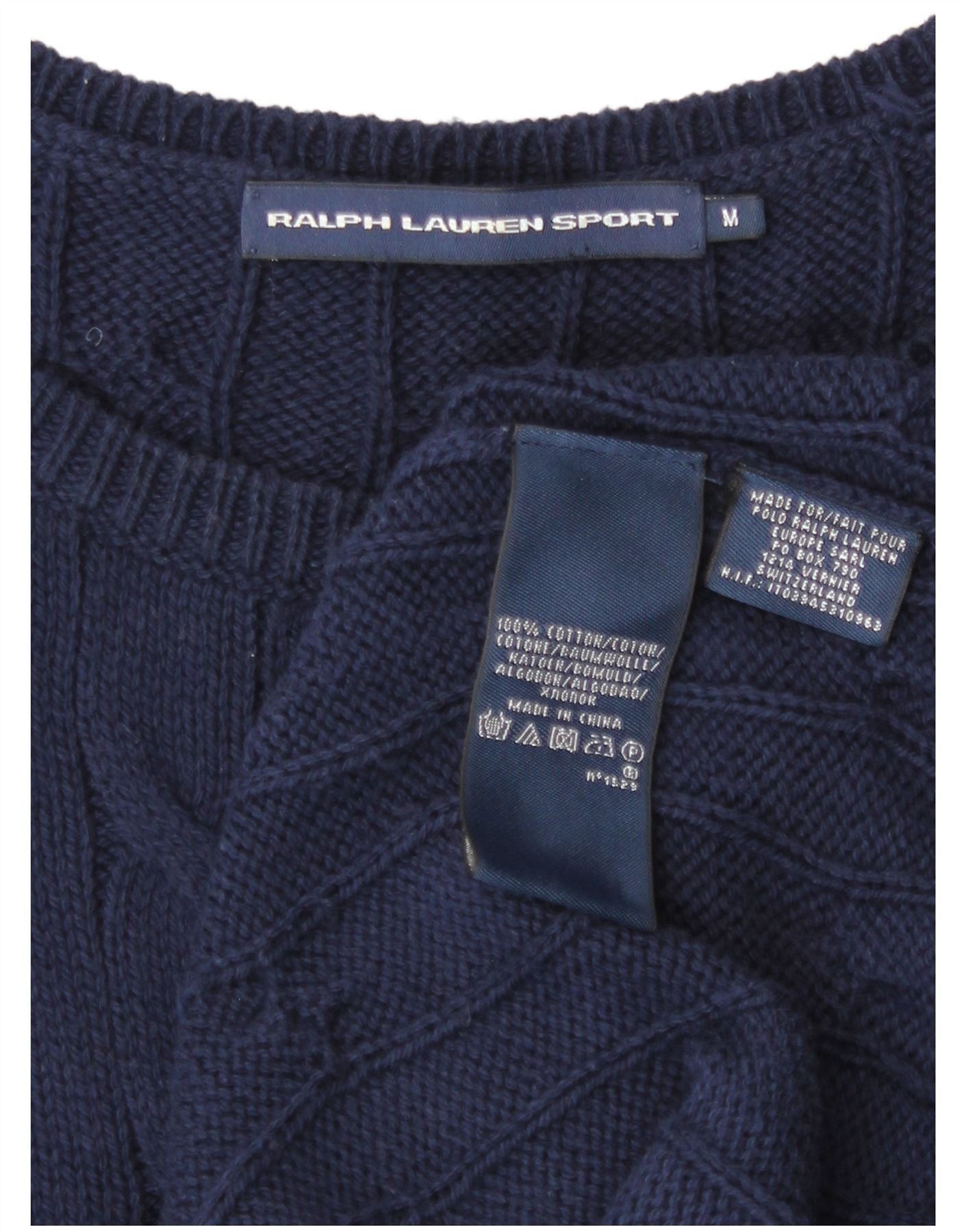 Ralph Lauren Womens Jumper Dress UK 12 Medium Navy Blue Cotton Size XS / US 0-2 / IT 36-38 - 3 Thumbnail