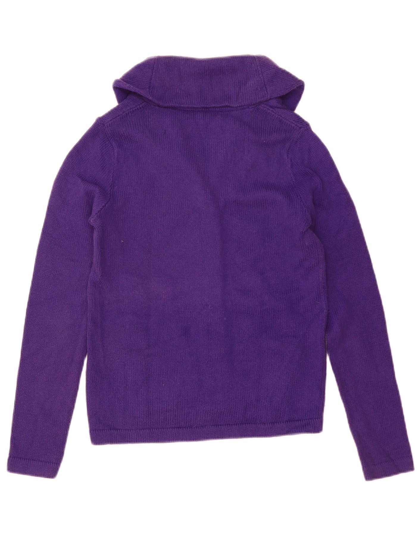 Ralph Lauren Womens Cardigan Sweater UK 10 Small Purple Cotton Size XS / US 0-2 / IT 36-38 - 2 Thumbnail