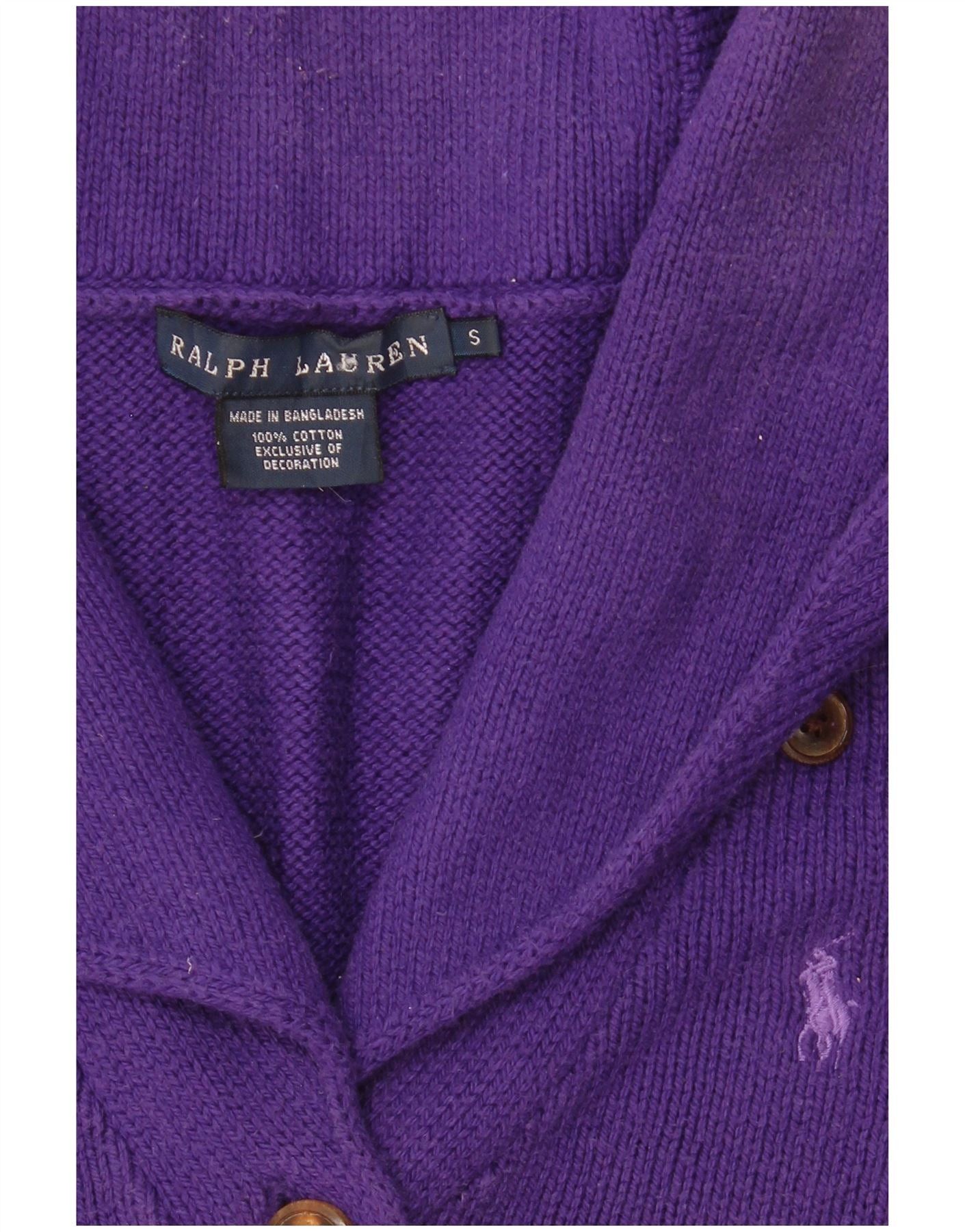Ralph Lauren Womens Cardigan Sweater UK 10 Small Purple Cotton Size XS / US 0-2 / IT 36-38 - 3 Thumbnail