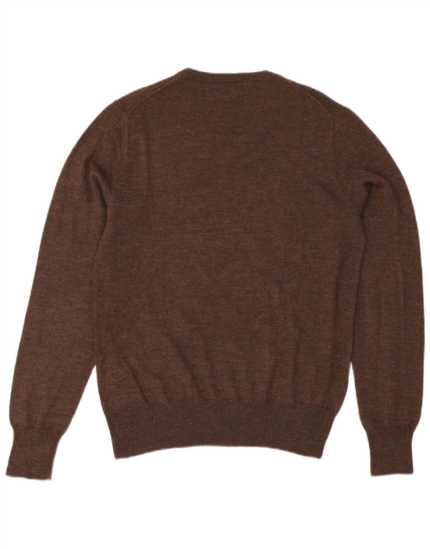 Polo Ralph Lauren Boys V-Neck Jumper Sweater 15-16 Years Large Brown Wool Size XL / US 12-14 / IT 48-50 - 2 Thumbnail