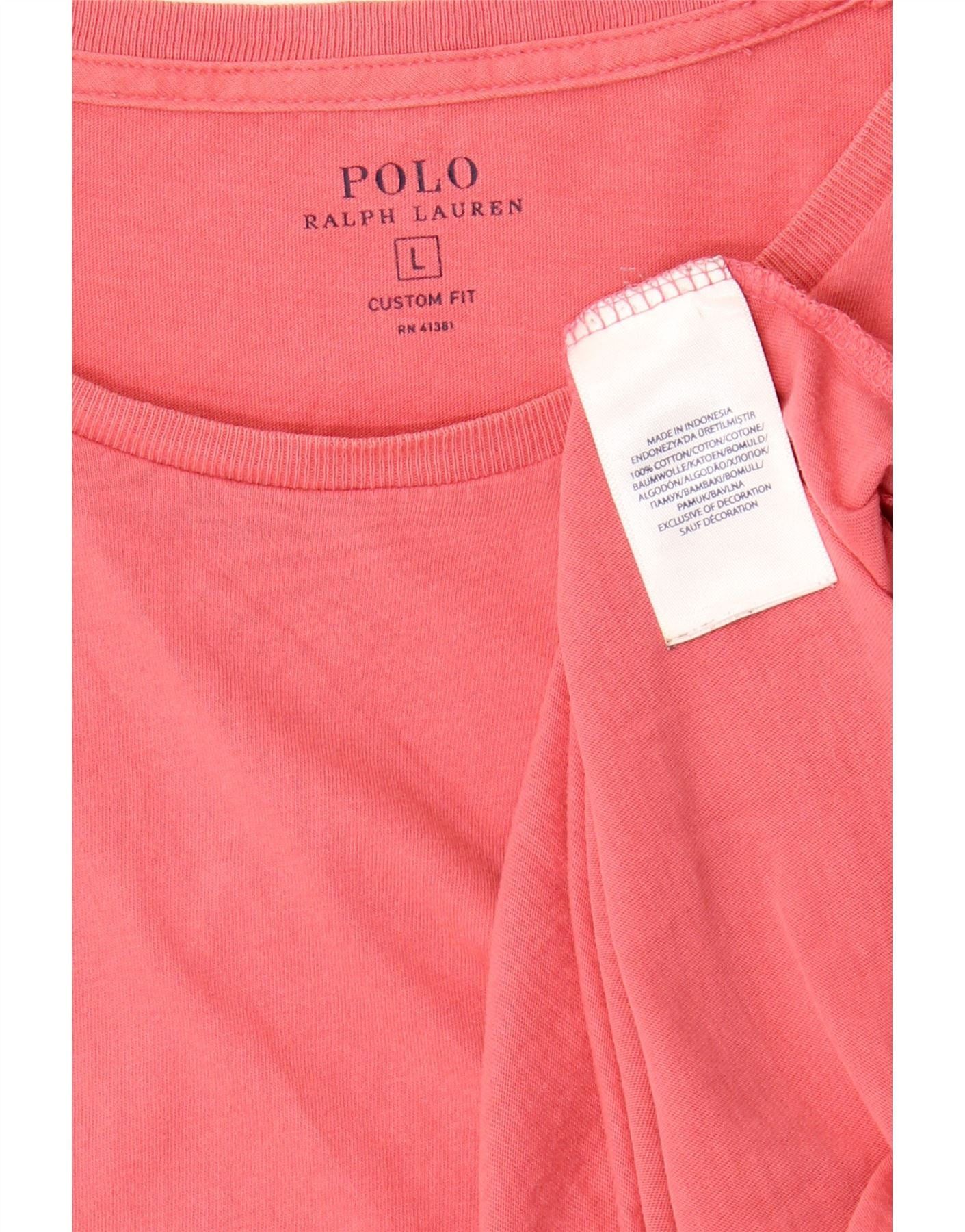 Polo Ralph Lauren Mens T-Shirt Top Large Pink Cotton Size US M / EU 48-50 / 2 - 4 Thumbnail