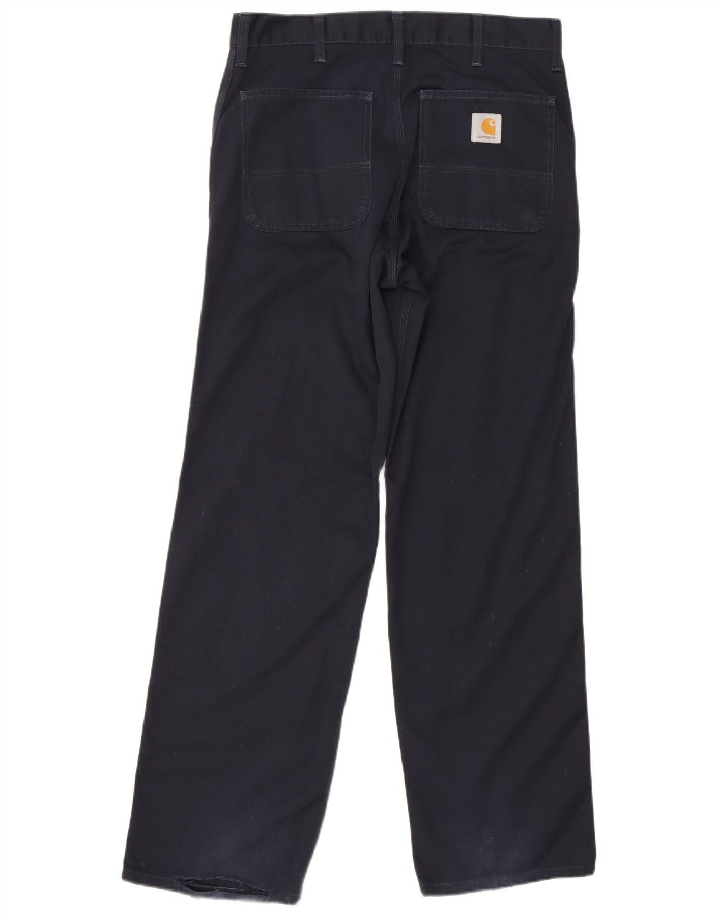 Carhartt Womens Straight Chino Trousers W32 L34 Navy Blue Size 24" / US 00 / IT 34 - 2 Thumbnail