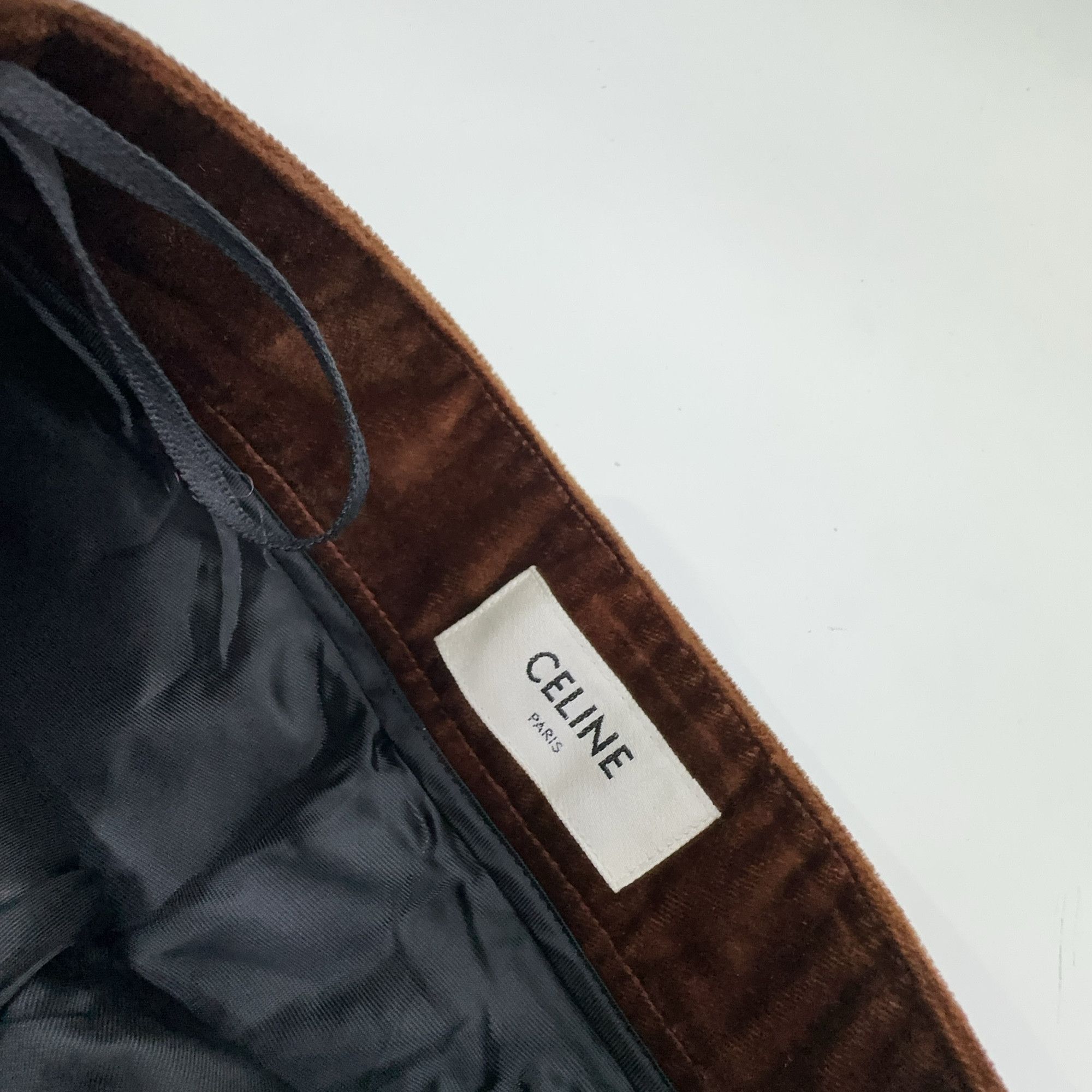 Celine CELINE Brown Cotton Velvet Skirt Size 34 Size 25" / US 0 / IT 36 - 5 Thumbnail