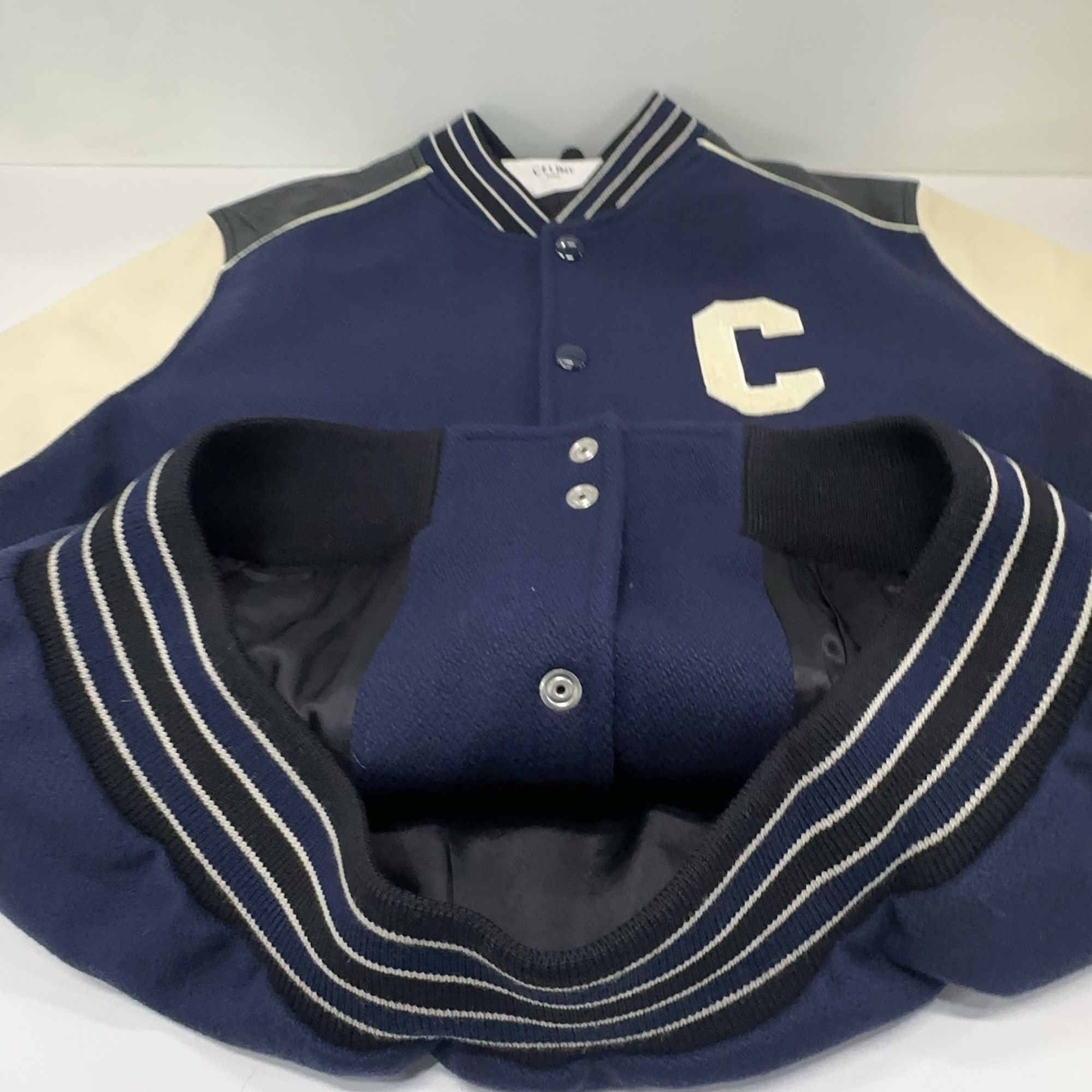 Celine Celine C Logo Varsity Bomber Jacket Navy Size 50 Size US M / EU 48-50 / 2 - 8 Thumbnail